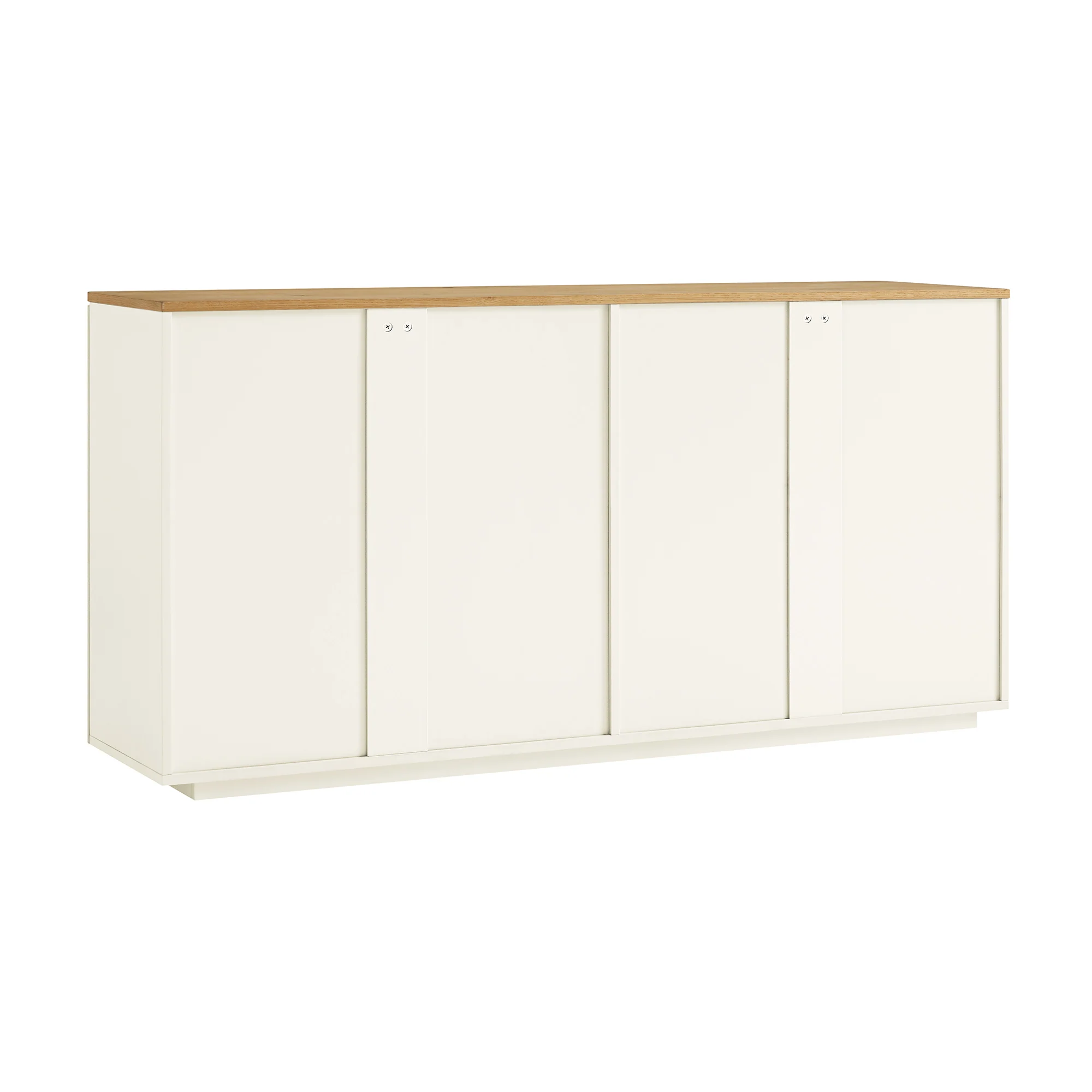 Agnes Curved Edge 150cm Wide Sideboard, Off White with Oak Top - Image 10