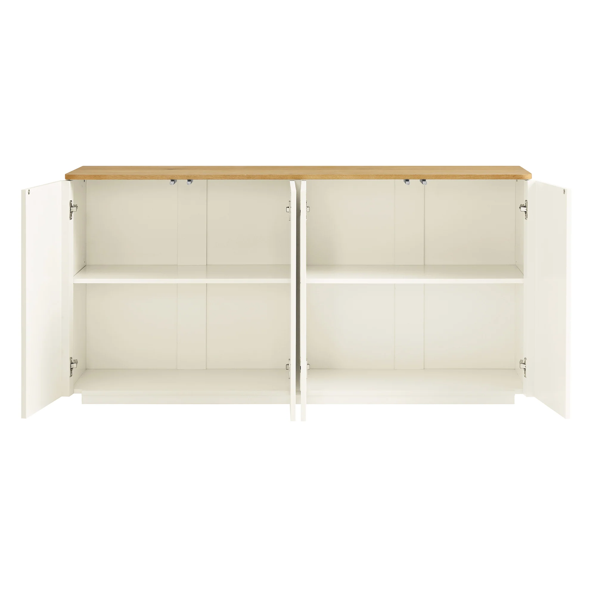 Agnes Curved Edge 150cm Wide Sideboard, Off White with Oak Top - Image 12