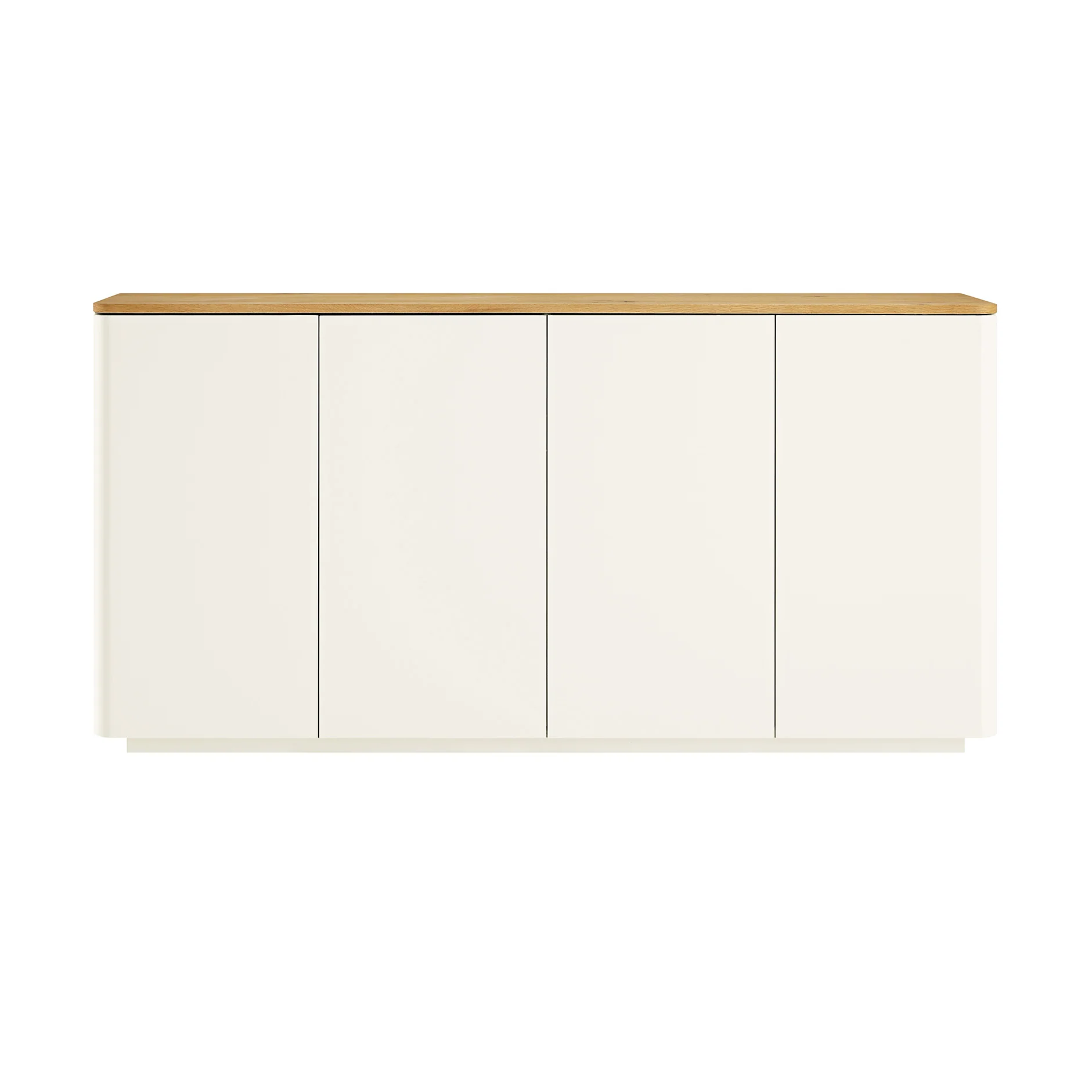 Agnes Curved Edge 150cm Wide Sideboard, Off White with Oak Top - Image 5