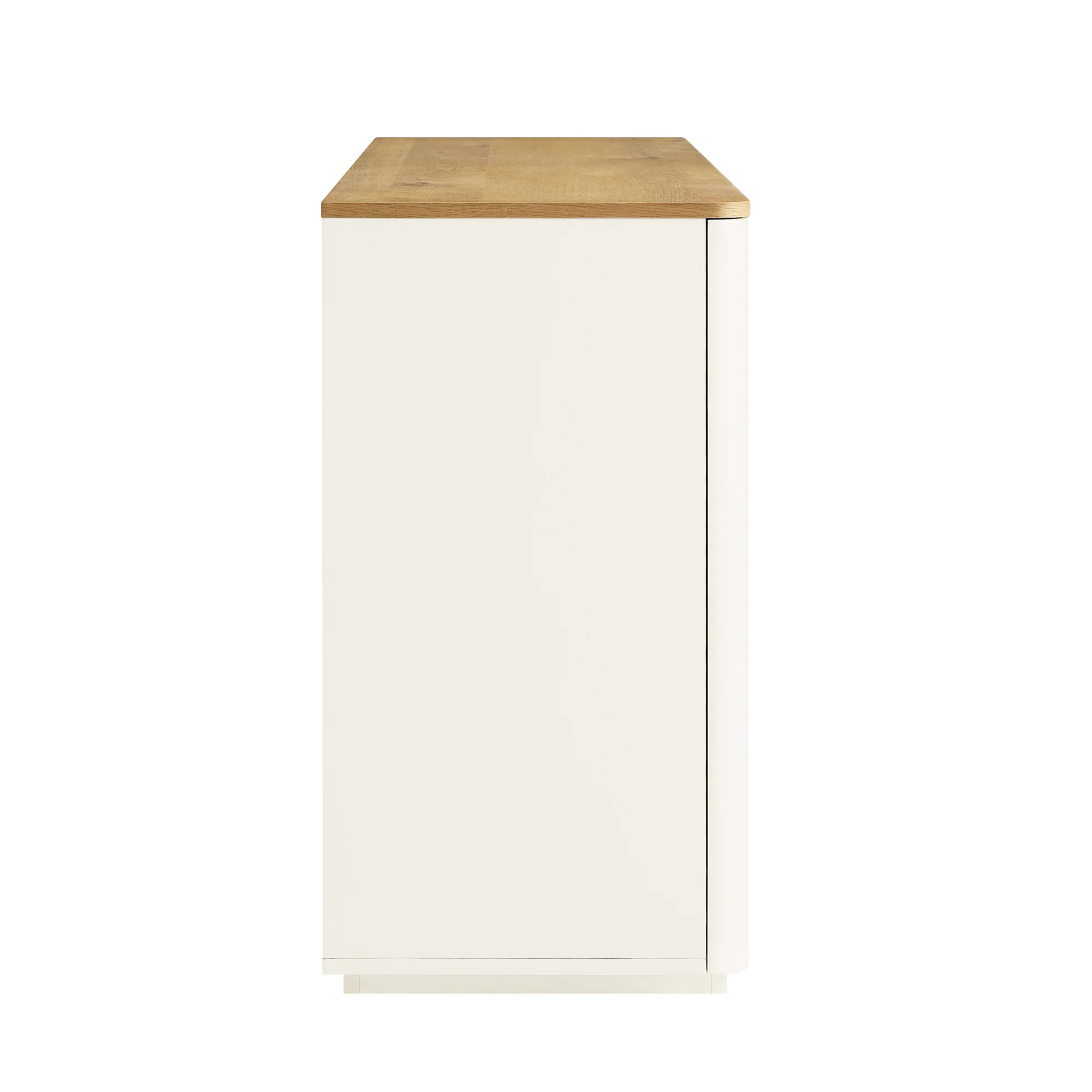 Agnes Curved Edge 150cm Wide Sideboard, Off White with Oak Top - Image 9