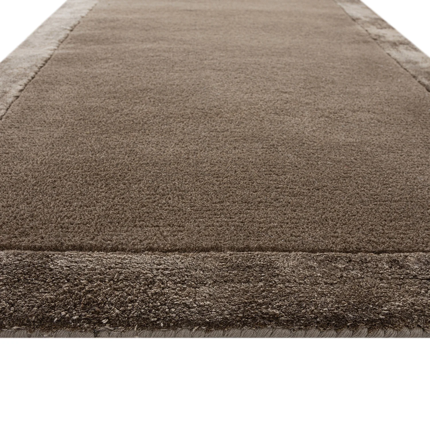Albi Taupe Hand Tufted Wool & Viscose Runner - Image 4