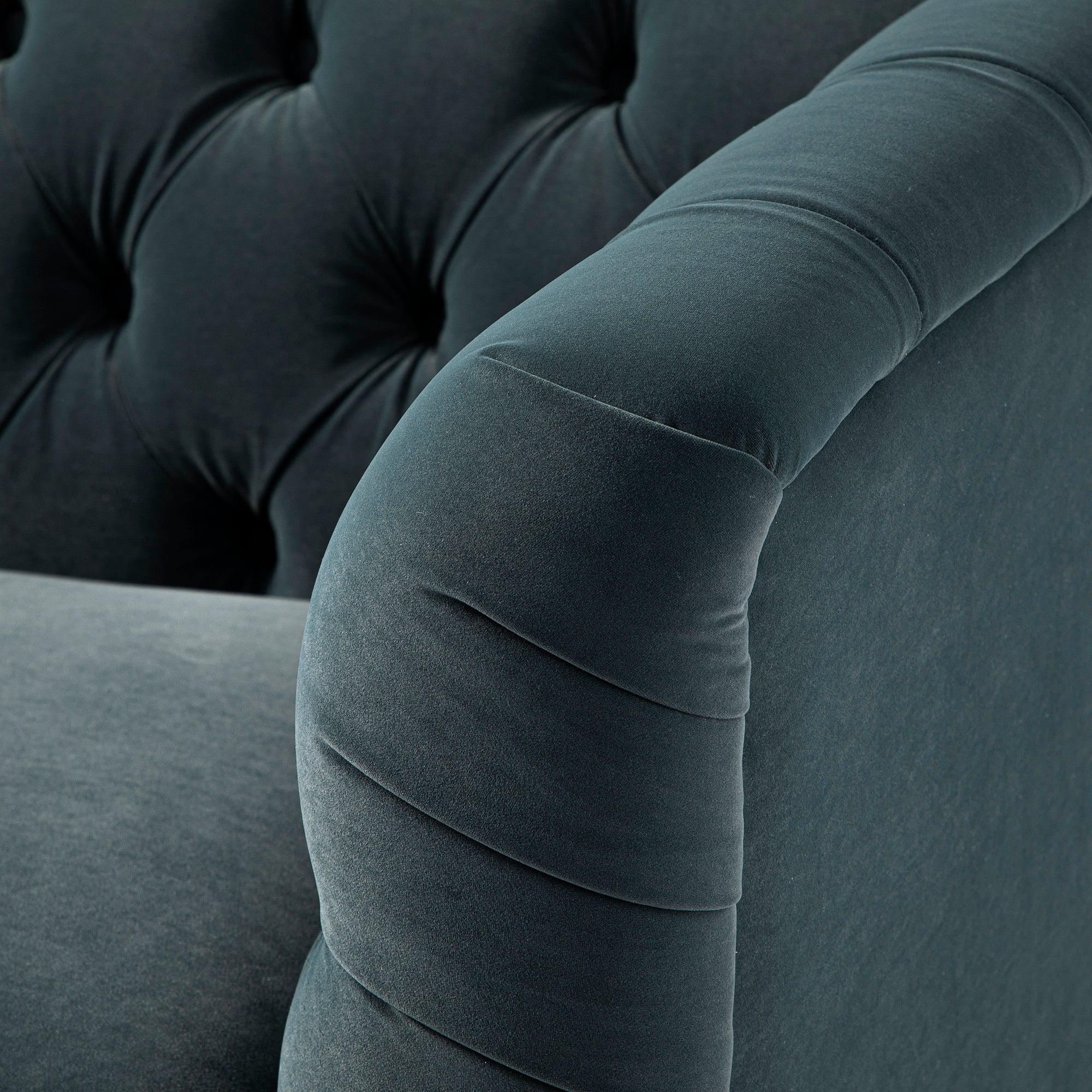 Ashby Chesterfield Armchair, Aegean Blue Velvet - Image 17