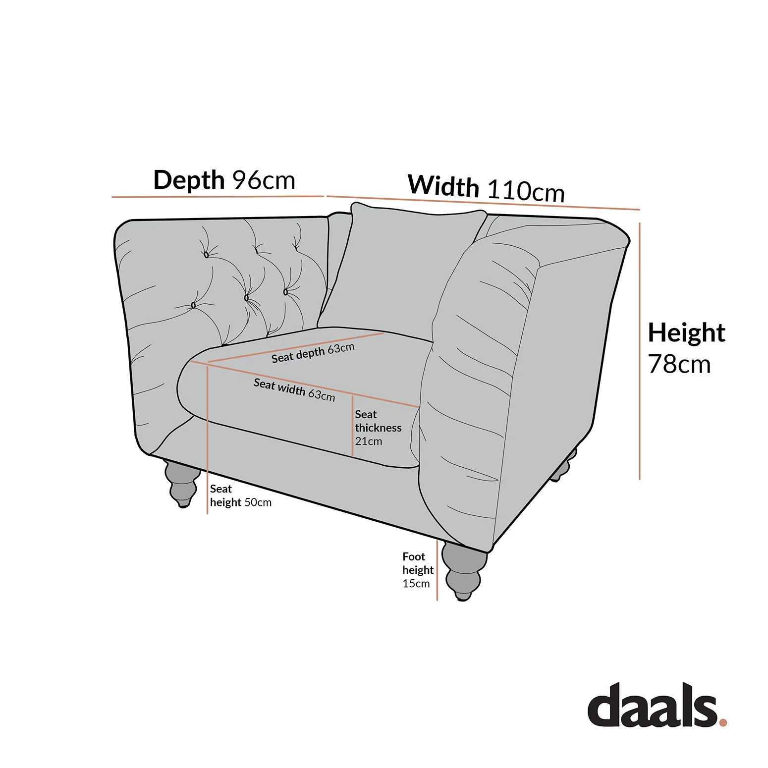 Ashby Chesterfield Armchair, Taupe Chenille - Image 10