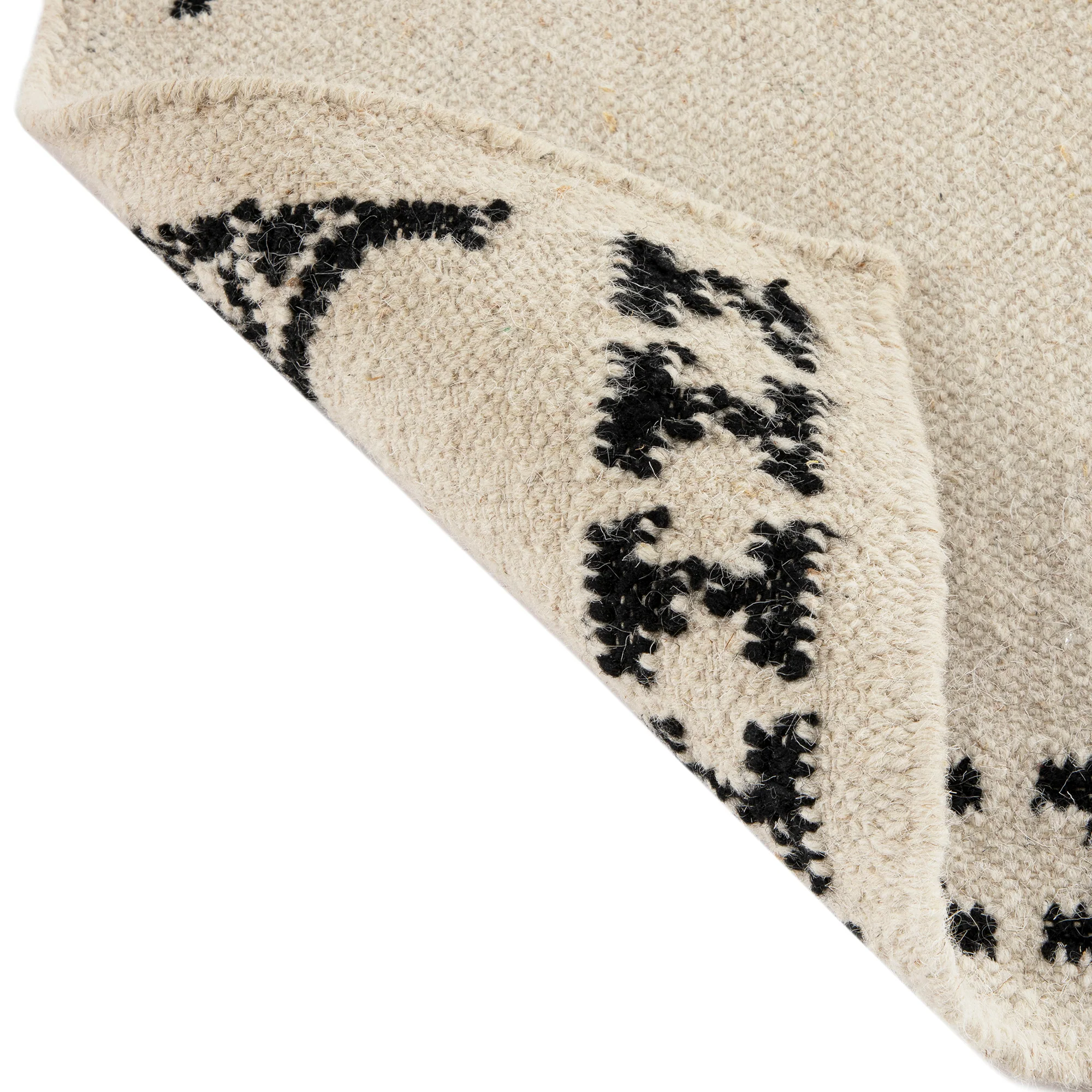 Atlan Cream & Black Handwoven Wool Runner - Image 7