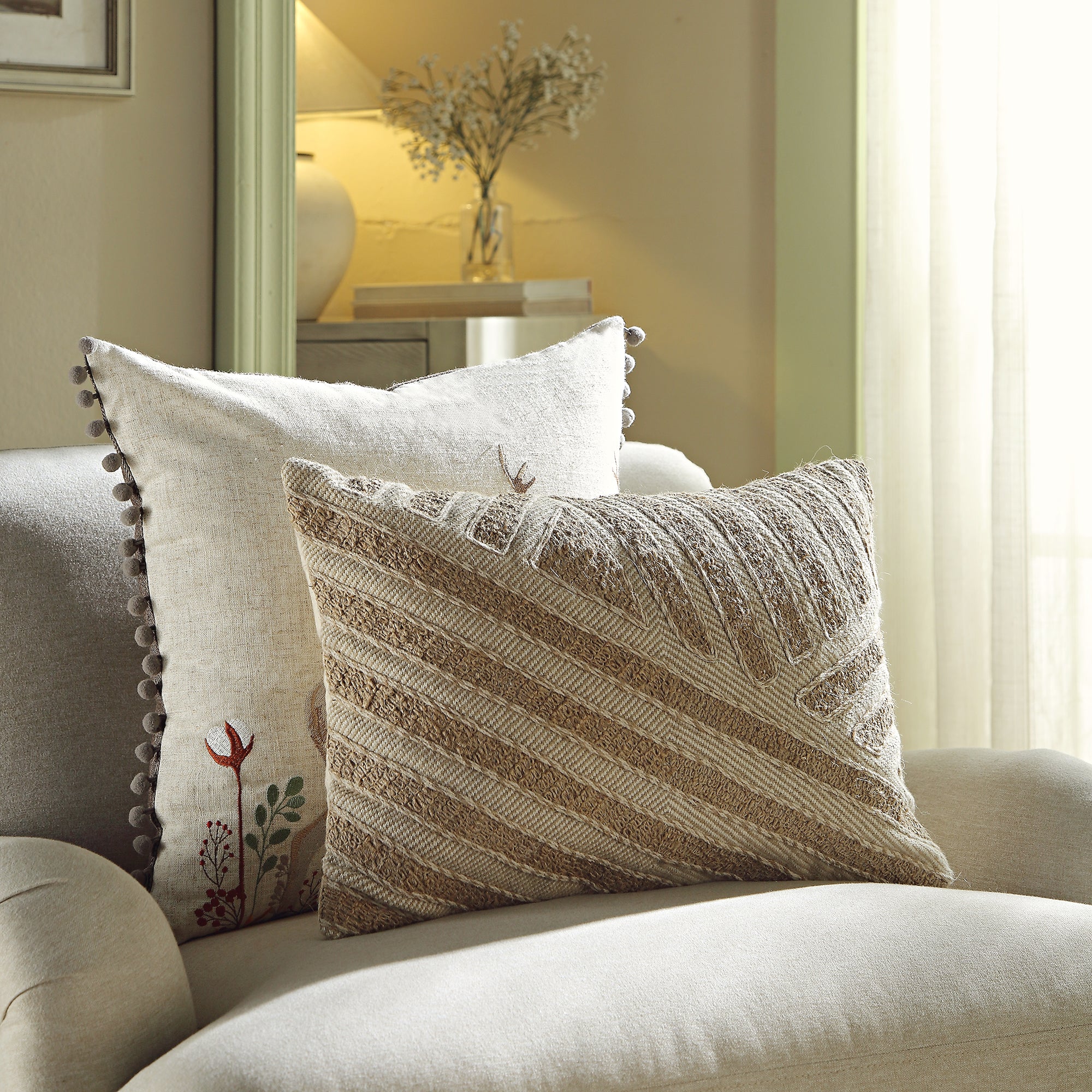 Boho Collection Nile Jute Cord Cushion - Image 2