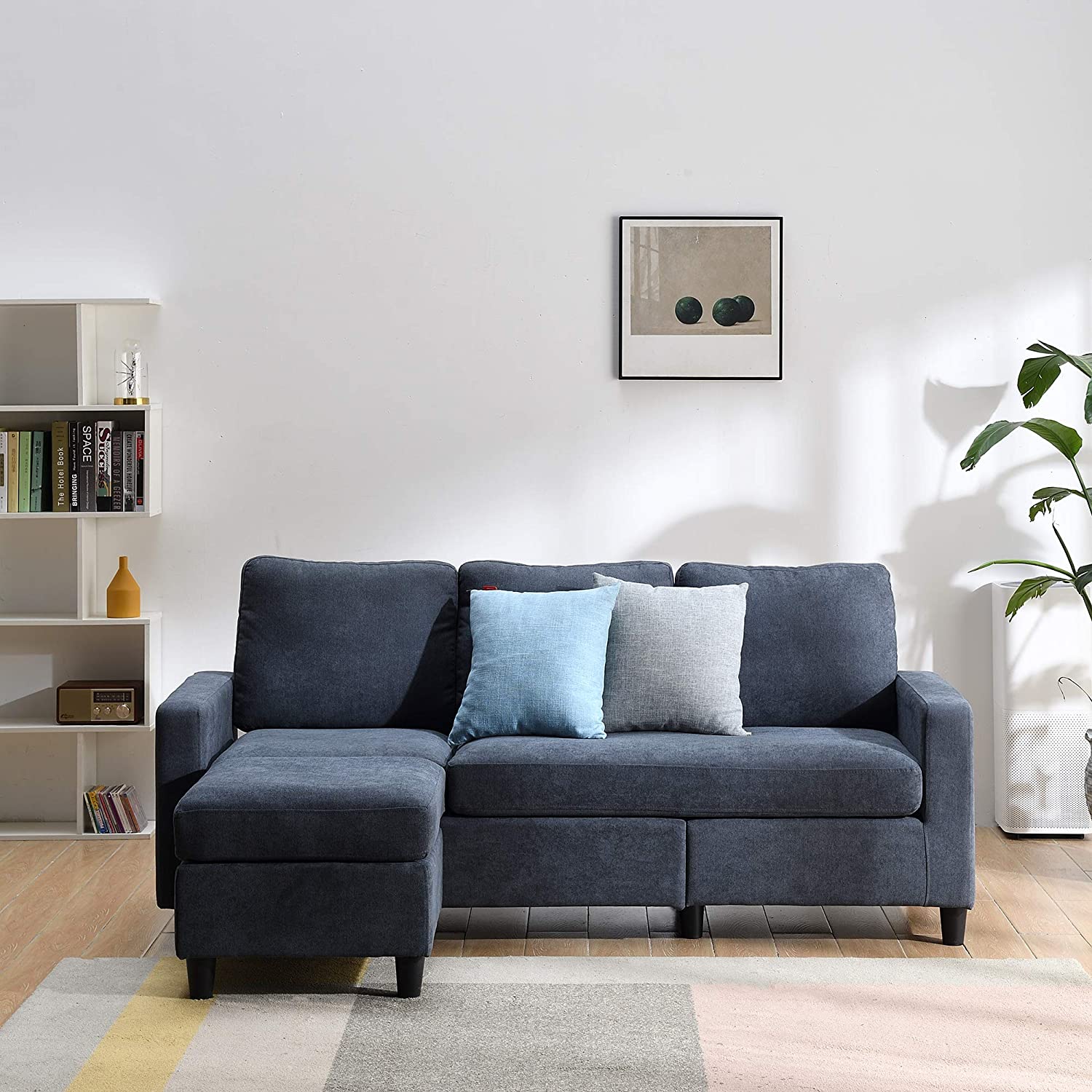 Campbell 3 Seater Sofa with Reversible Chaise in Dark Grey - Image 4