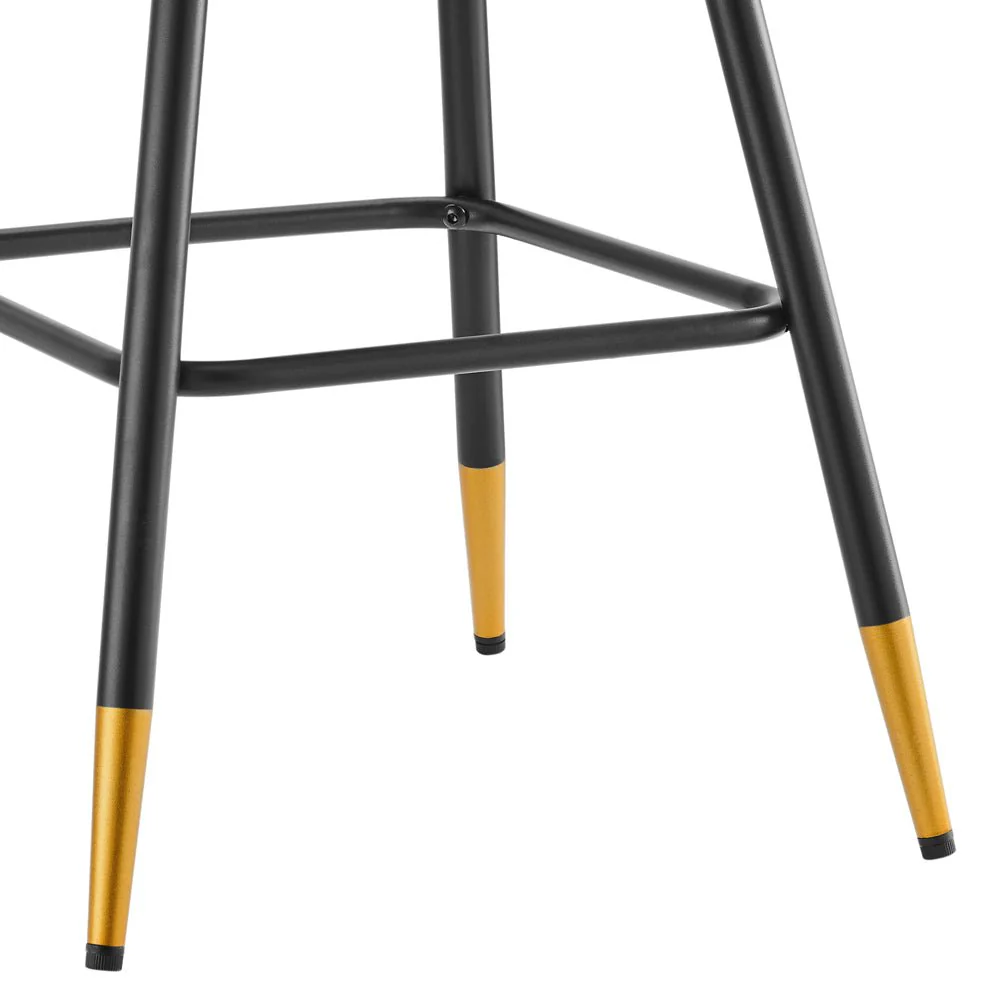 Charlecote Set of 2 Champagne Colour Velvet Upholstered Bar Stools - Image 10
