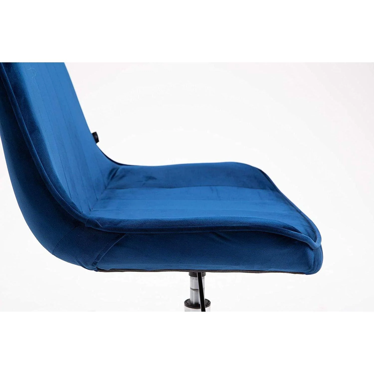 Cherry Tree Furniture Cala Sapphire Blue Colour Velvet Fabric Desk Chair Swivel Chair with Chrome Base - Image 7