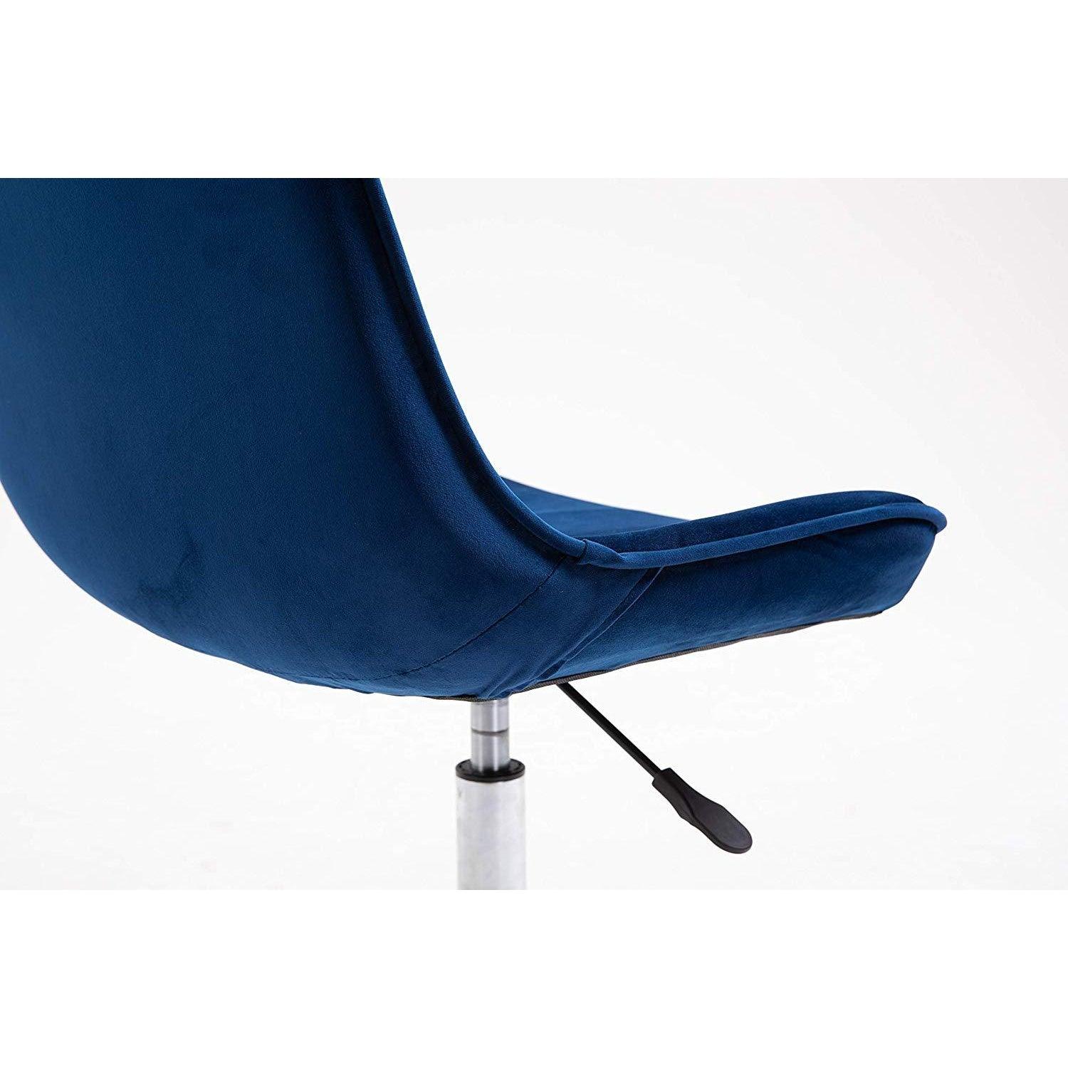 Cherry Tree Furniture Cala Sapphire Blue Colour Velvet Fabric Desk Chair Swivel Chair with Chrome Base - Image 9