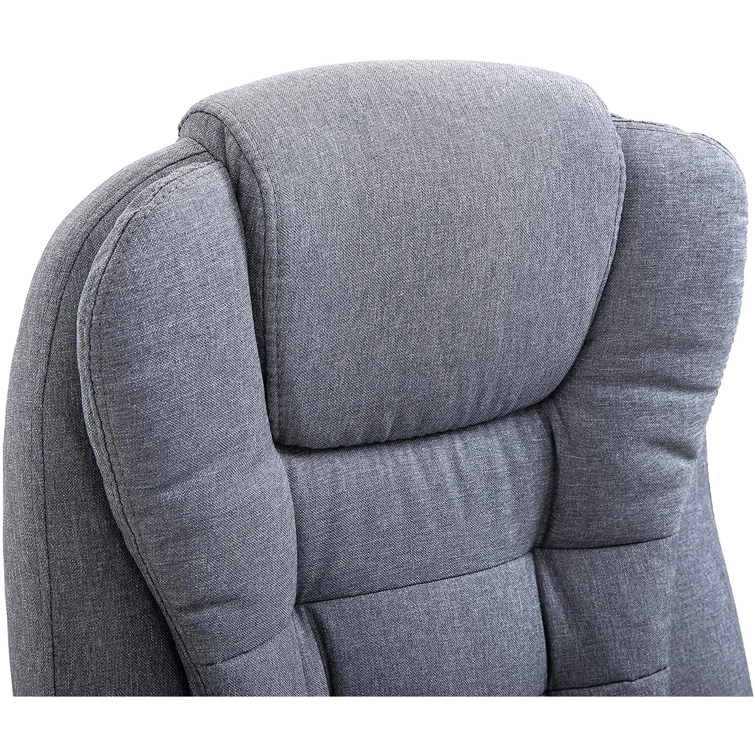 Executive Recline Padded Swivel Office Chair with Vibrating Massage Function, MM17 Grey Fabric - Image 8
