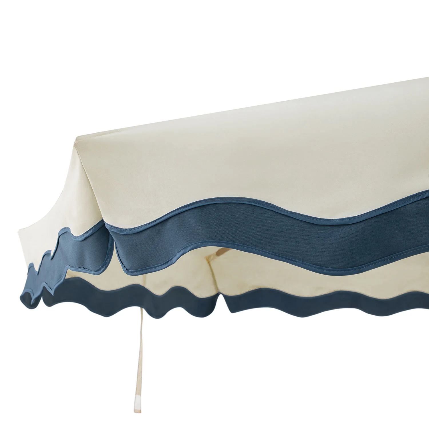 Colette Riviera Scalloped Garden Tilt Parasol, Ivory and Largo Blue - Image 7