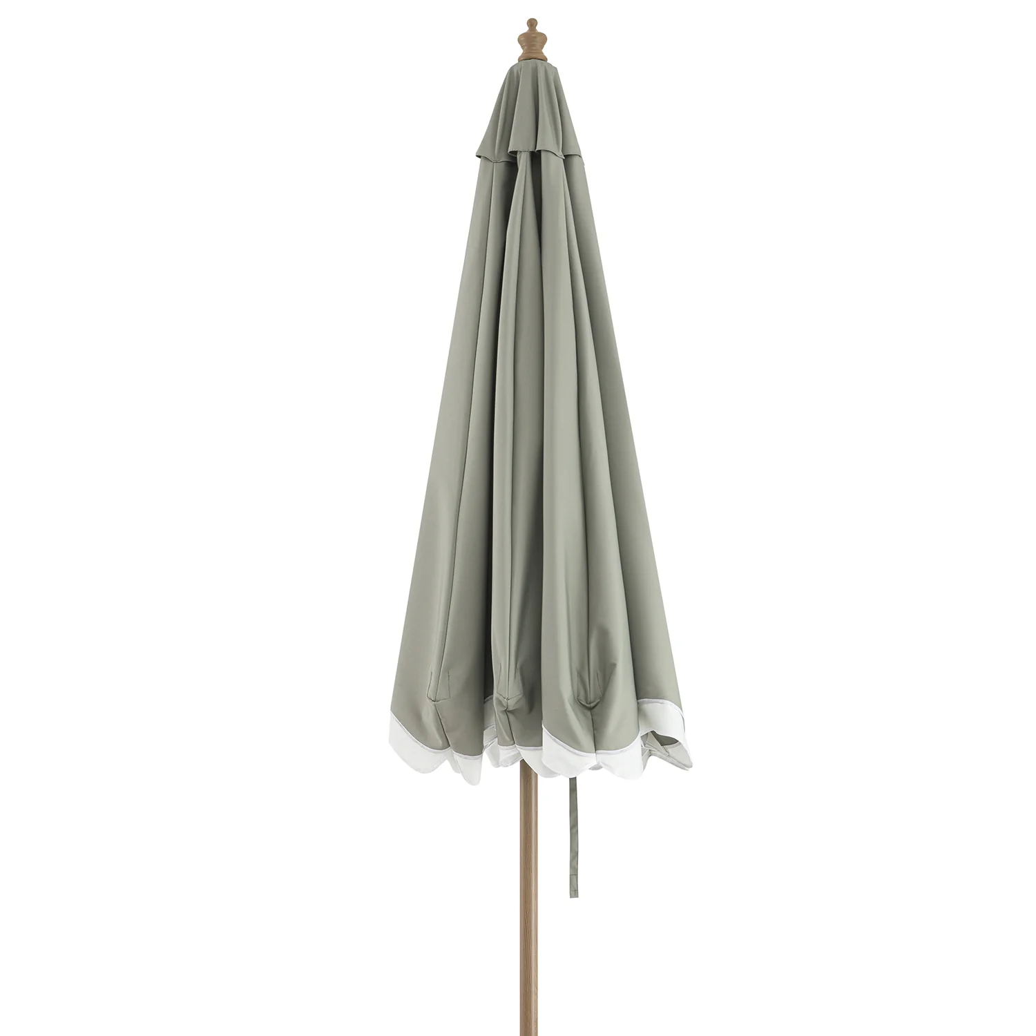 Colette Riviera Scalloped Garden Tilt Parasol, Stone and White - Image 4