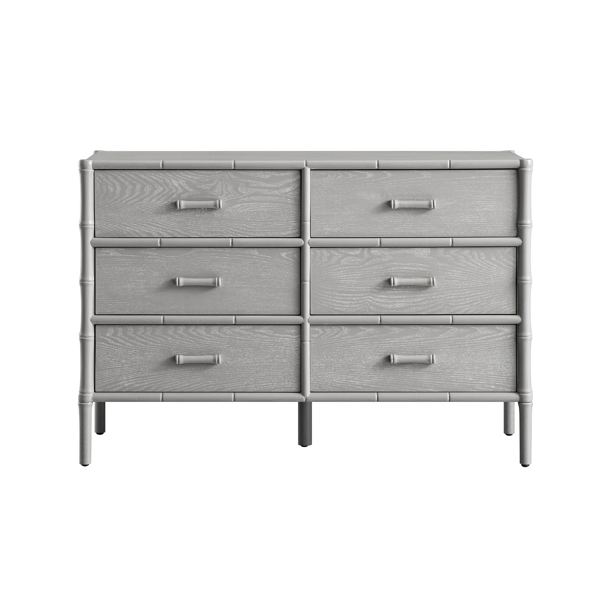 Elstowe Faux Bamboo 6-Drawer Chest, Warm Grey - Image 6