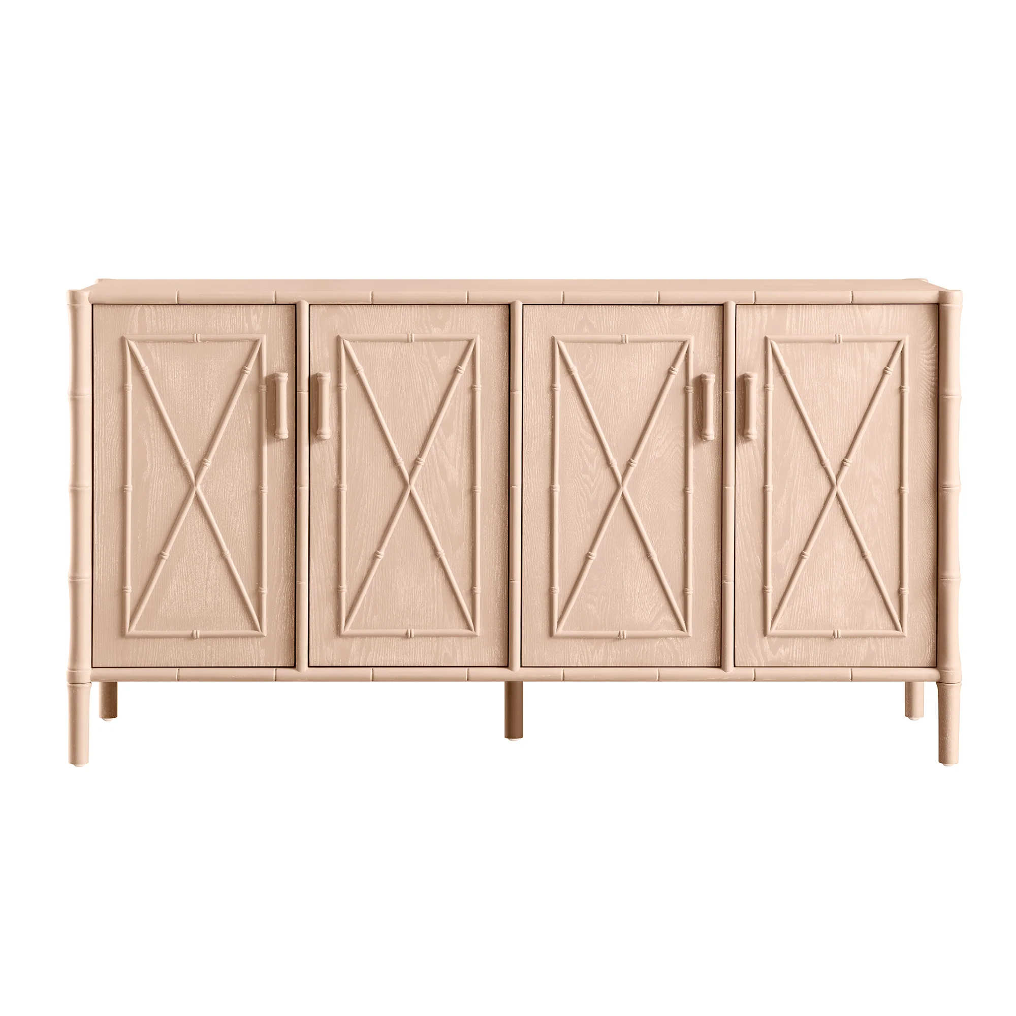Elstowe Faux Bamboo Large Sideboard, Nude Pink - Image 7