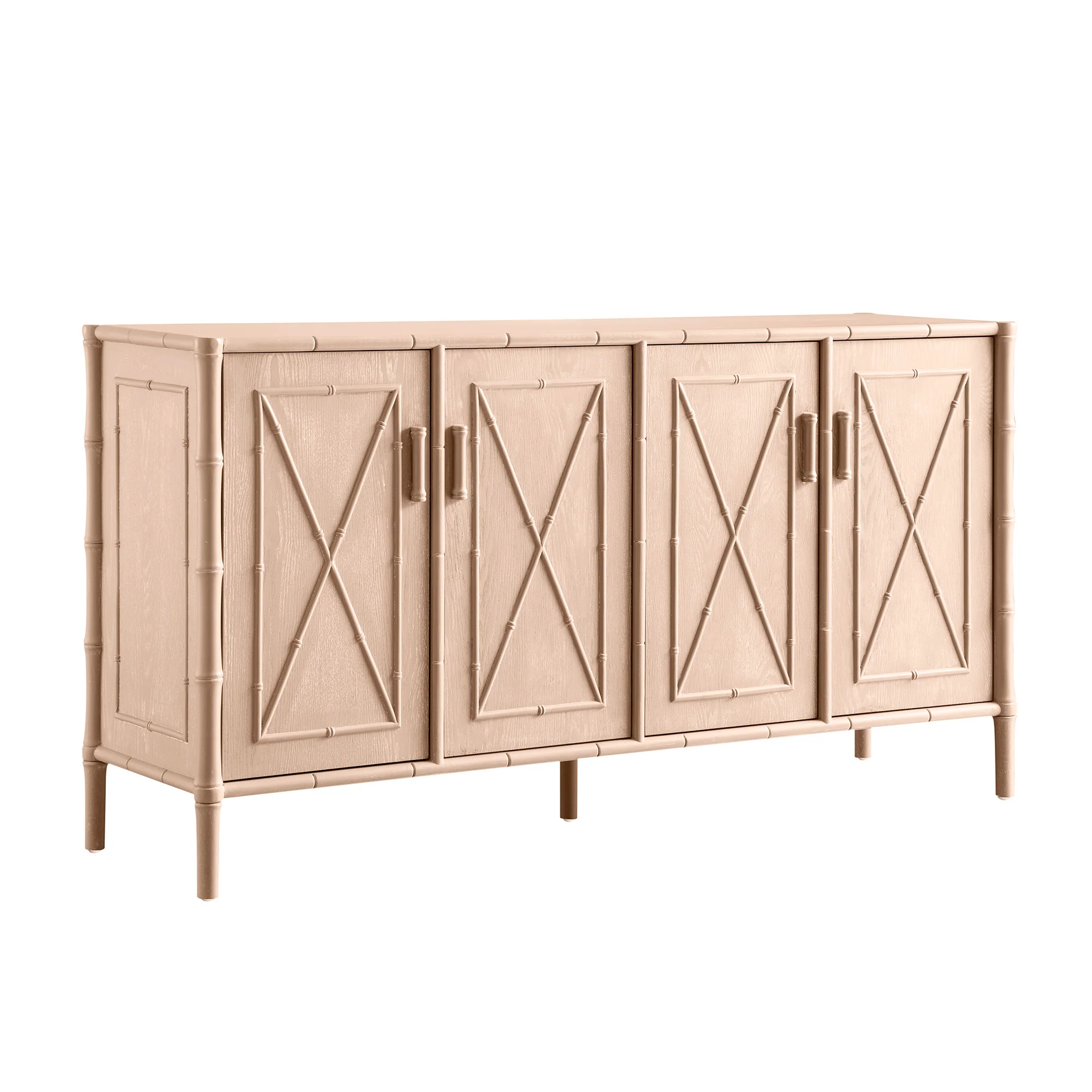Elstowe Faux Bamboo Large Sideboard, Nude Pink - Image 8