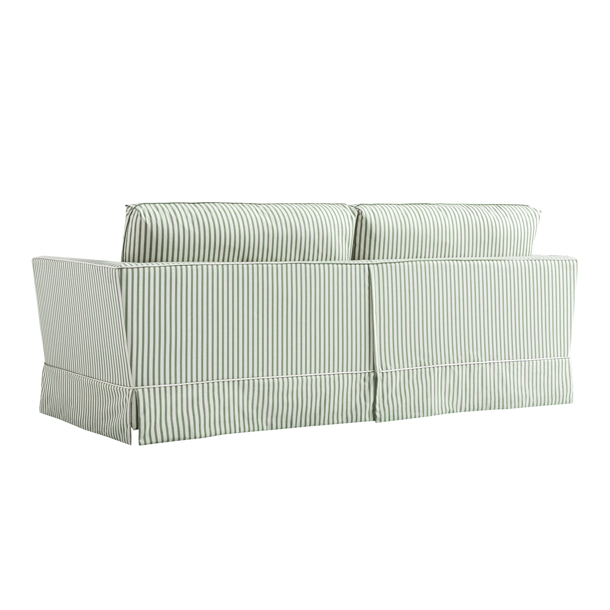 Fitz Skirted Large 3-Seater Sofa, Sage Striped Linen Blend - Image 14