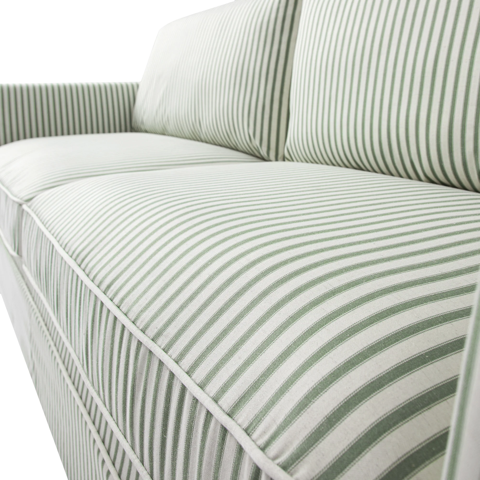 Fitz Skirted Large 3-Seater Sofa, Sage Striped Linen Blend - Image 16