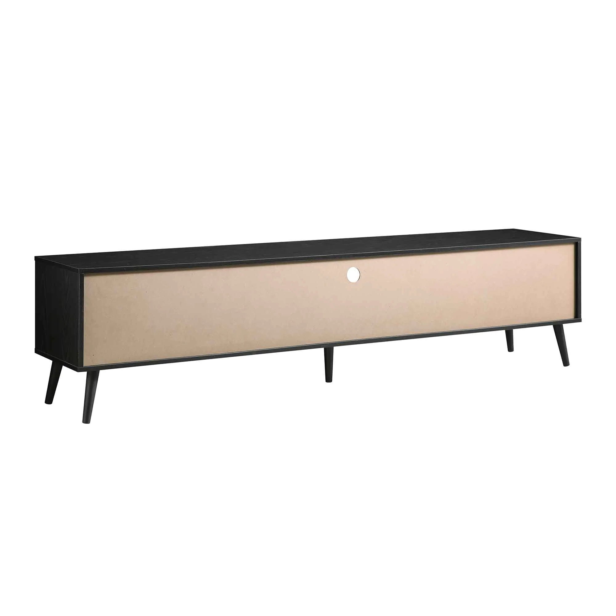 Frances Woven Rattan 200cm Wide TV Unit, Black - Image 10