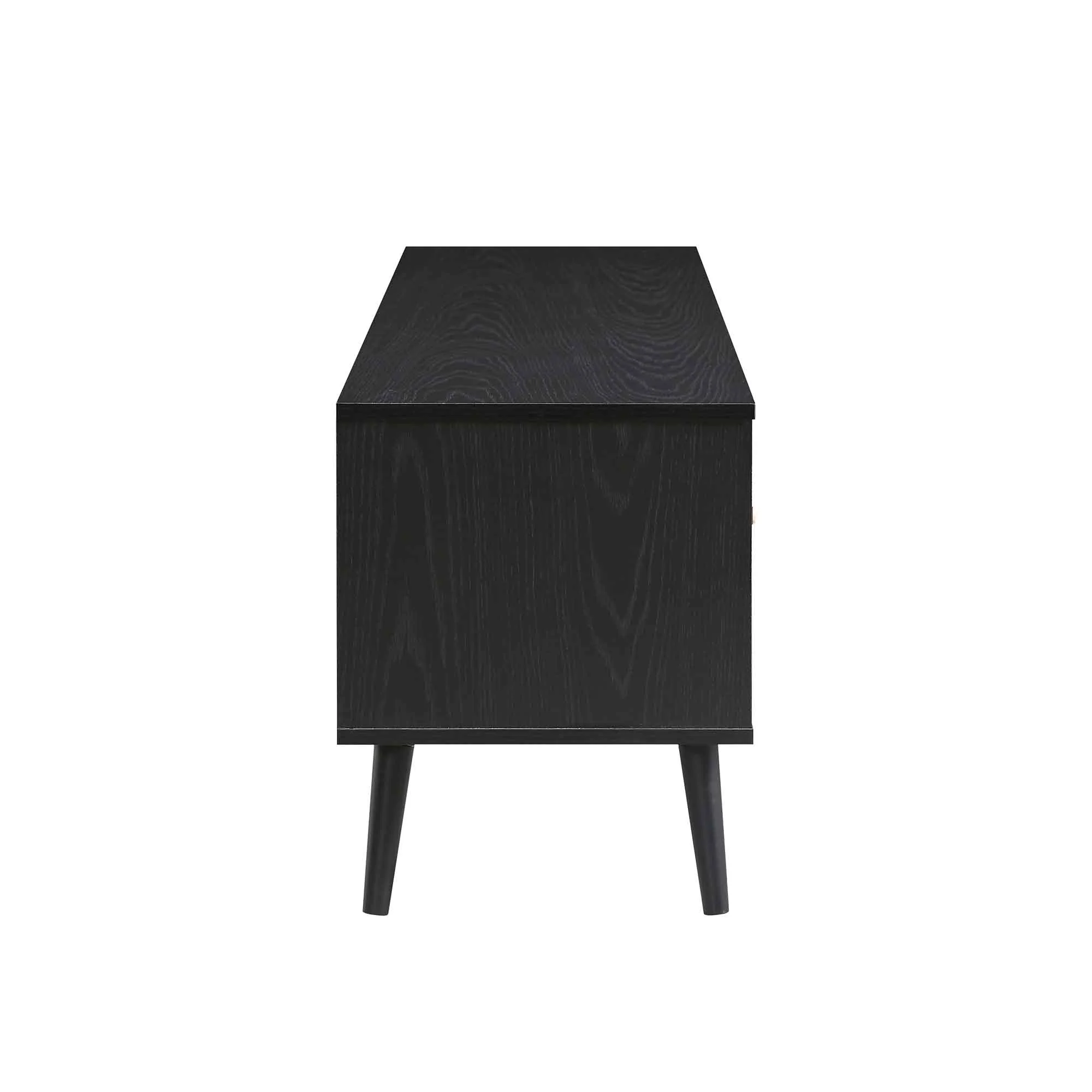Frances Woven Rattan 200cm Wide TV Unit, Black - Image 9