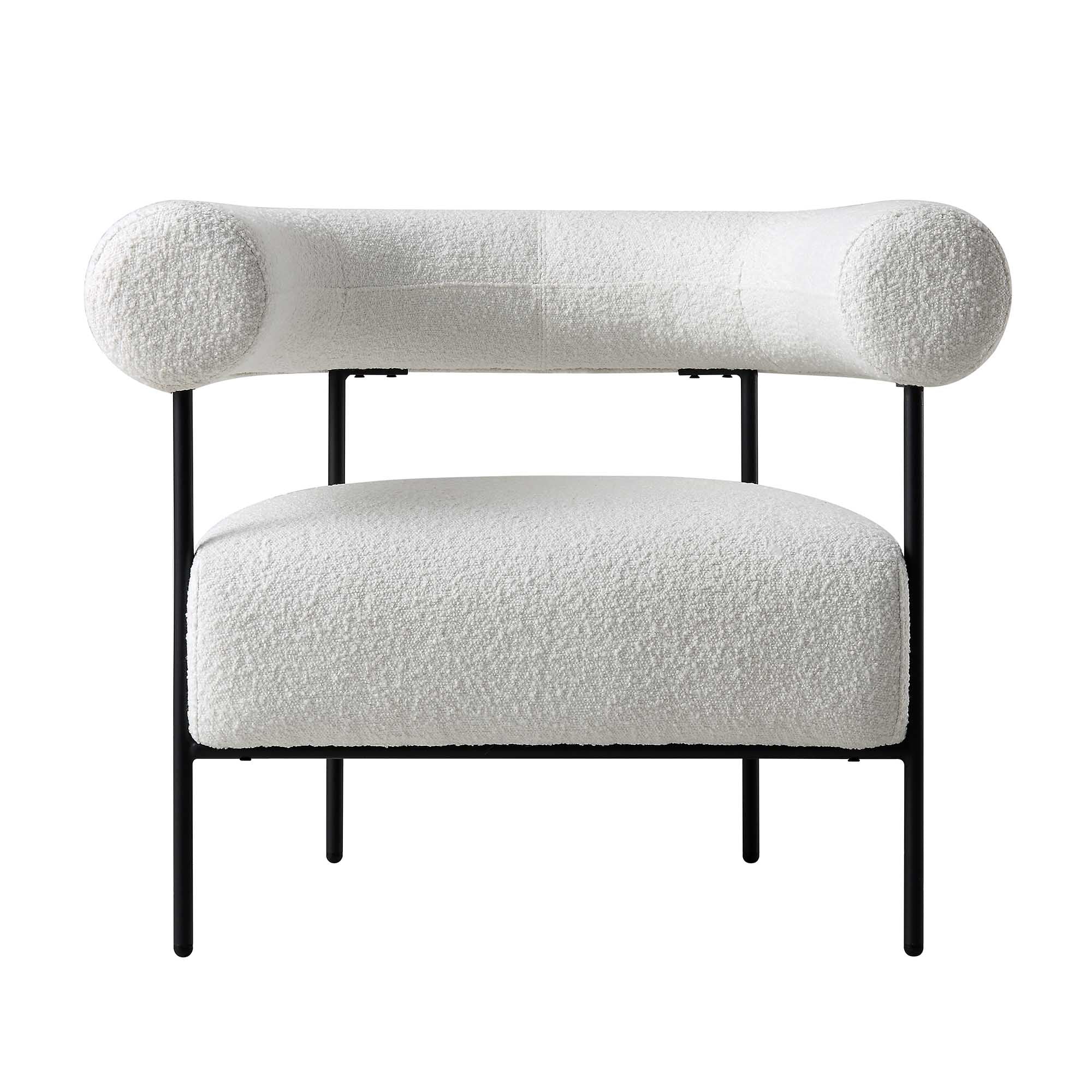 Fulbourn White Boucle Armchair - Image 3
