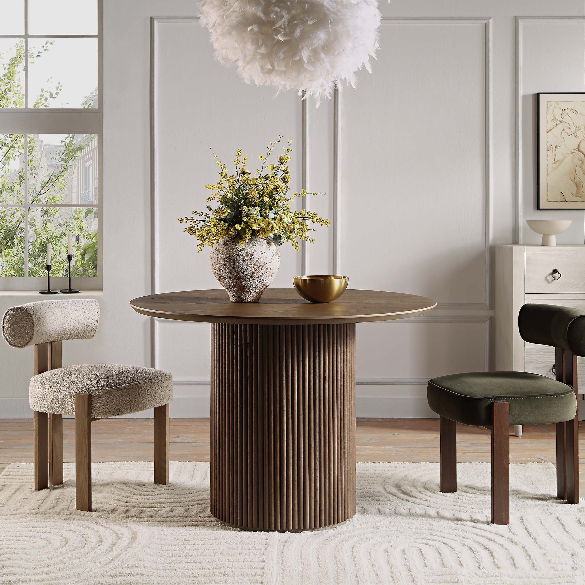 Geo Curve Cream Hand Tufted New Zealand Wool Rectangular Rug - Image 3