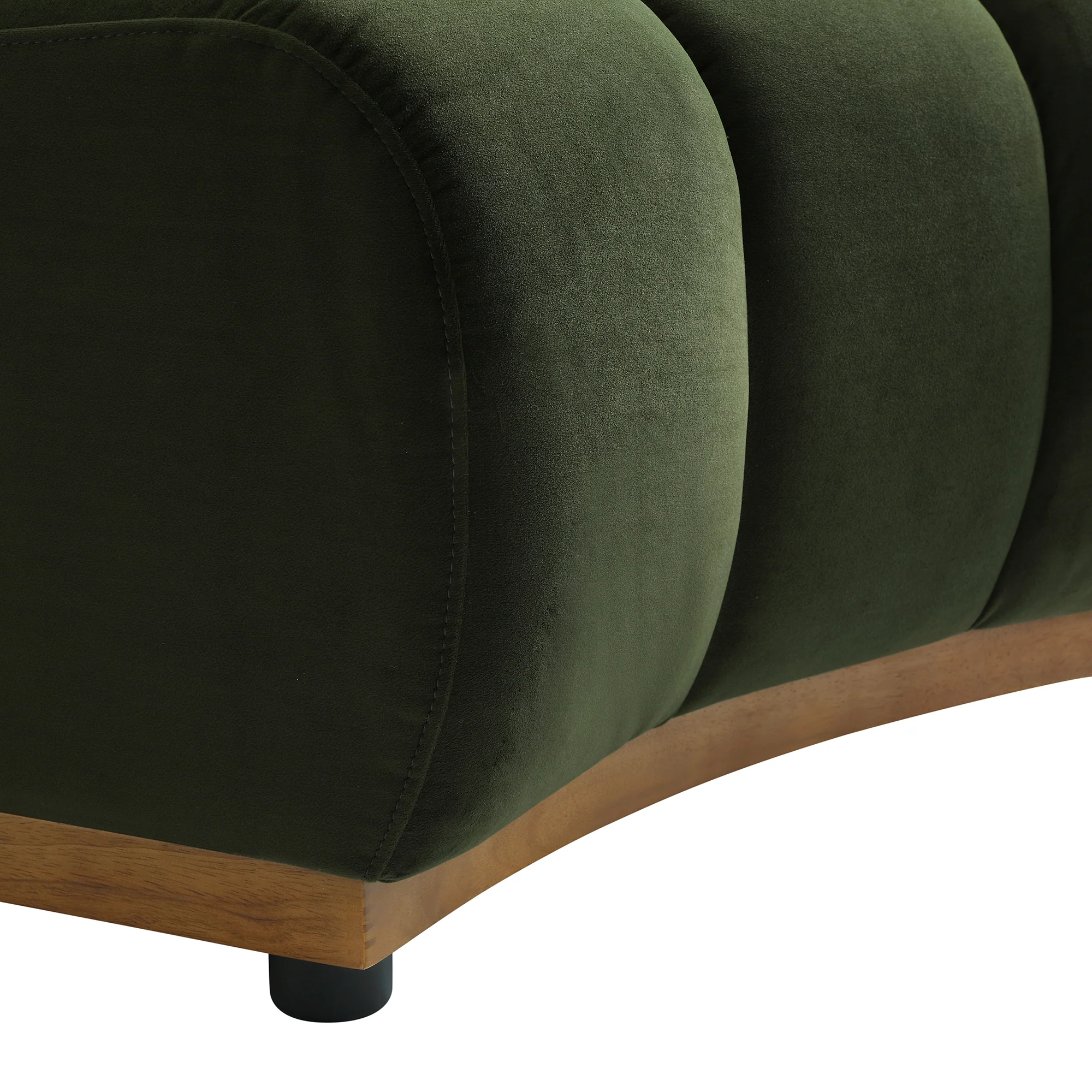 Granvia Moss Green Velvet Modular Sofa, 2-Seater Curved Sofa - Image 12