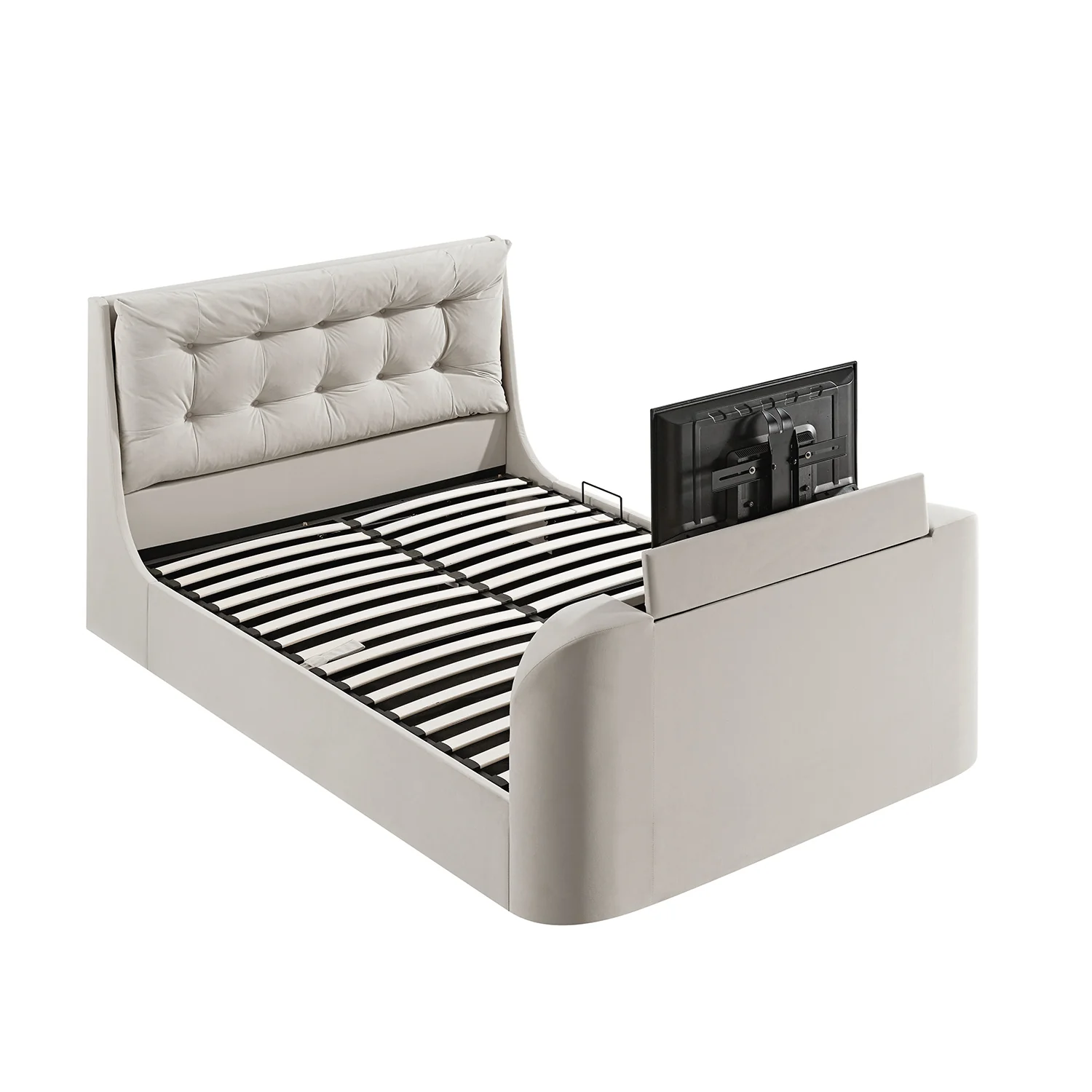 Hadley Champagne Velvet Ottoman TV Bed - Image 17