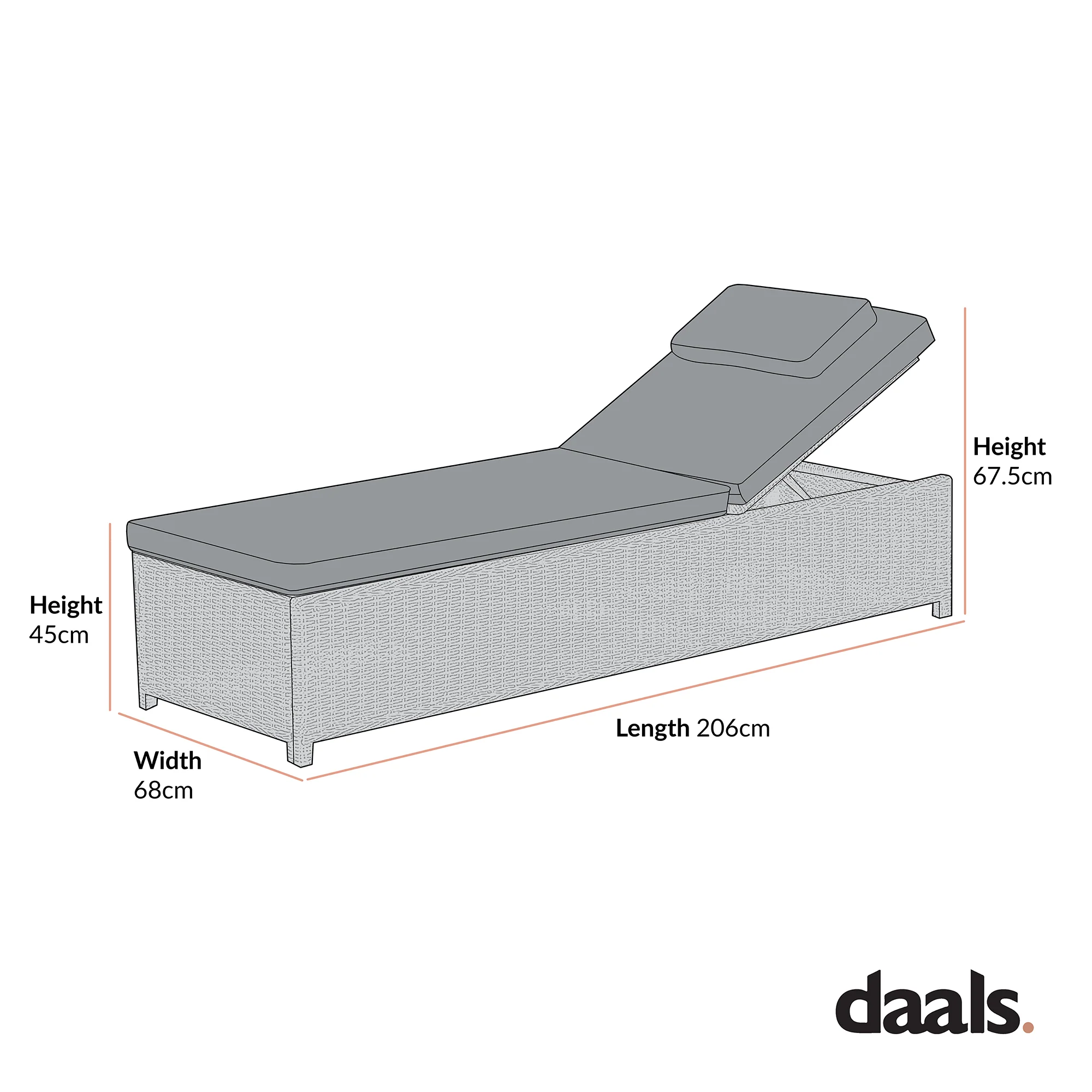 Hampshire Round Wicker Rattan Sun Lounger, Natural - Image 5