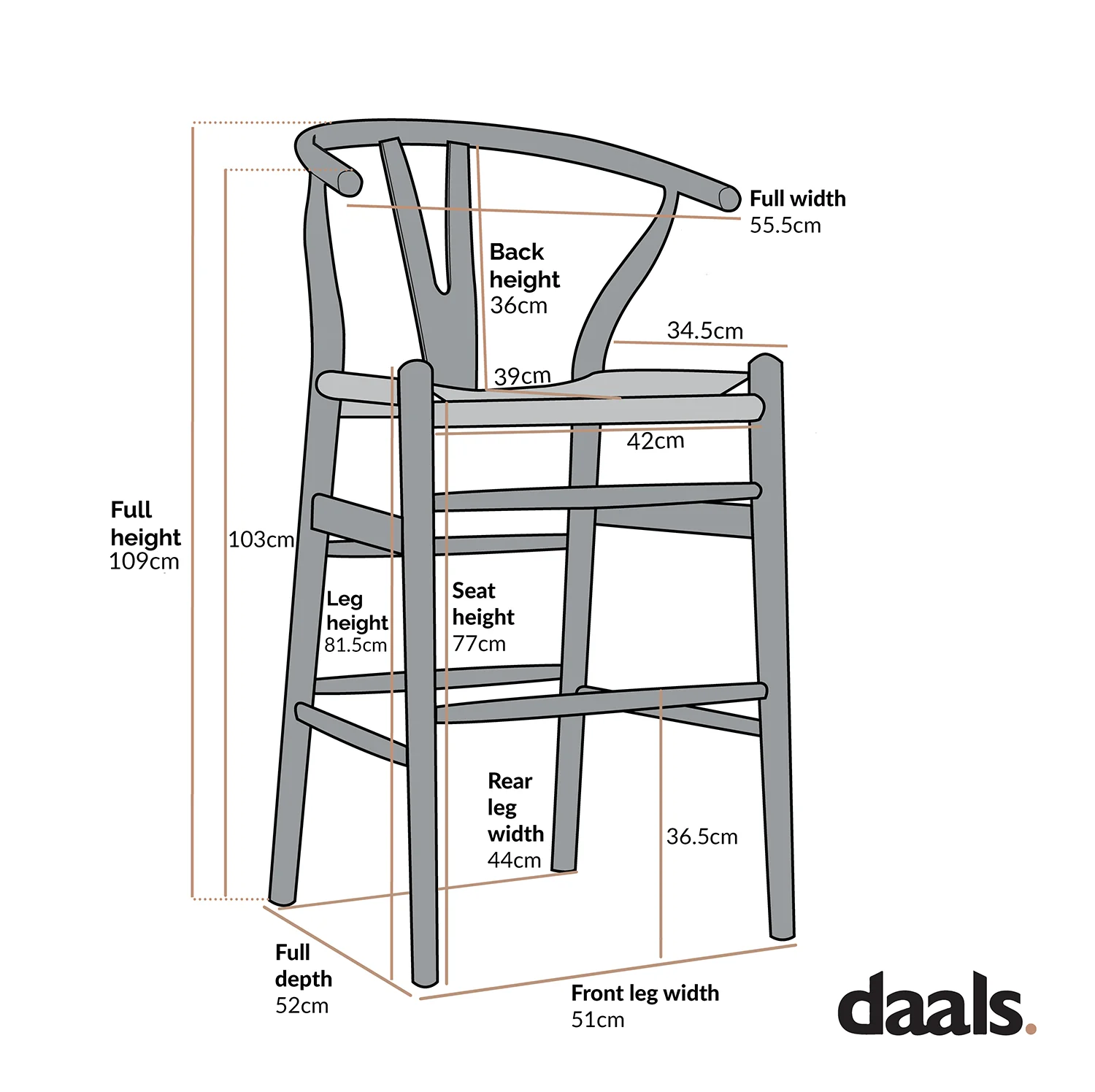 Hansel Bar Stool, Taupe Frame with Oatmeal Fabric Seat - Image 4