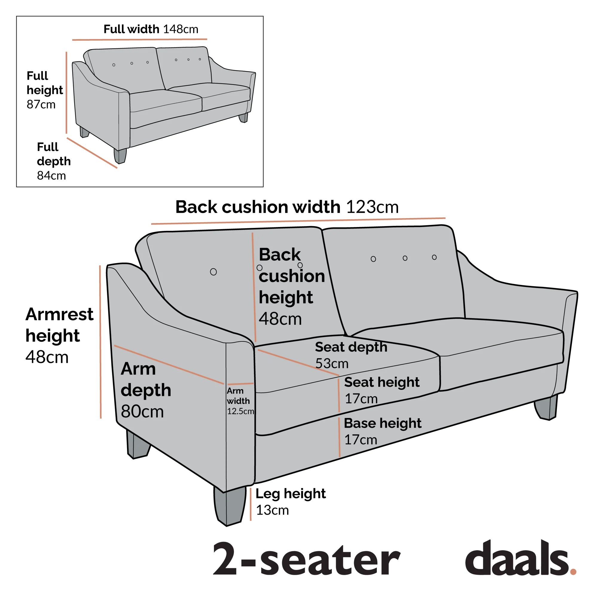 Harper 2-Seater Slope Arm Grey Woven Fabric Sofa - Image 5