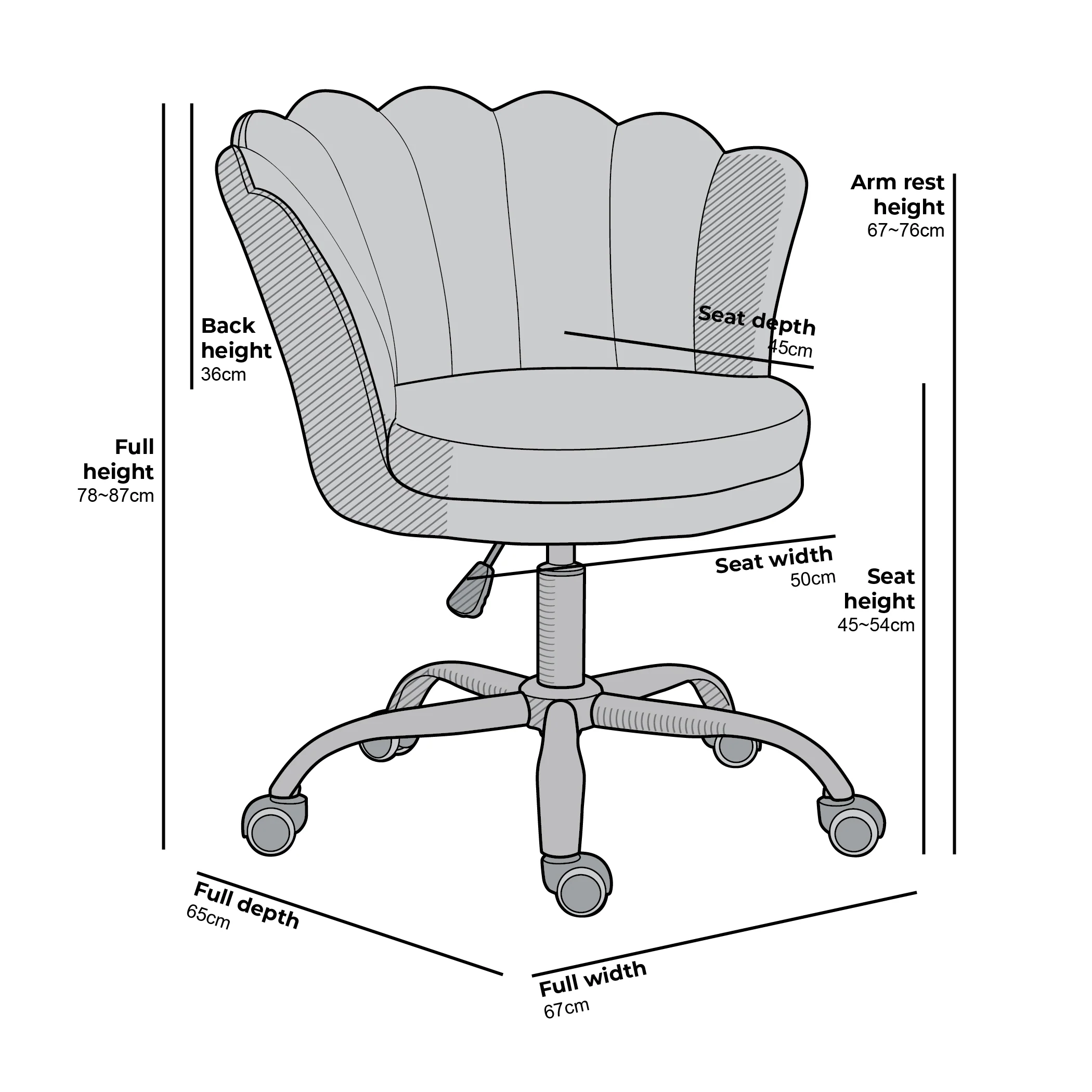 Hepburn Scalloped Swivel Chair (Grey Velvet) - Image 3