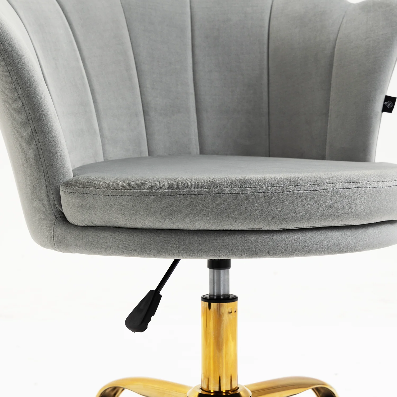 Hepburn Scalloped Swivel Chair (Grey Velvet) - Image 6