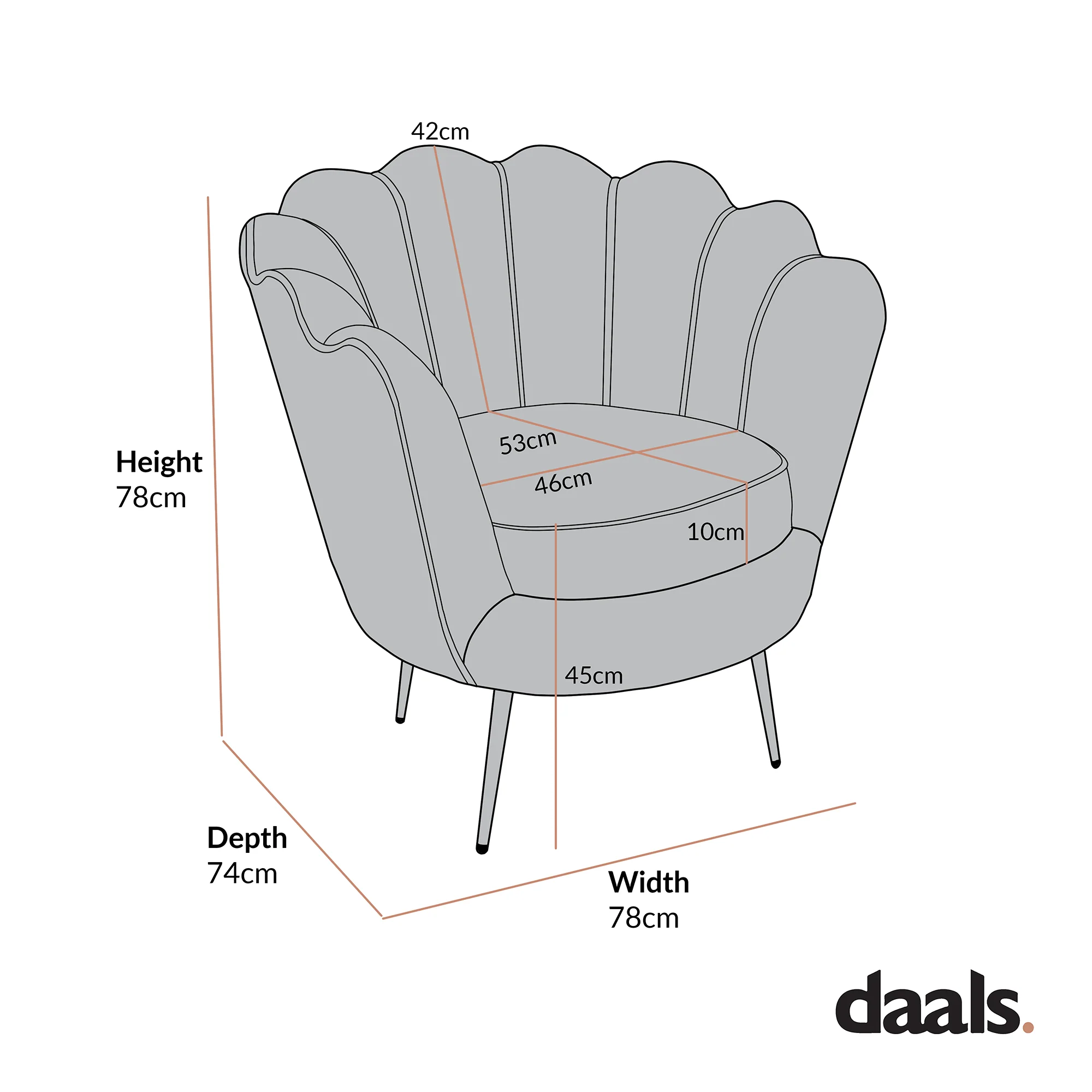 Hepburn Accent Chair in Pink Velvet - Image 6