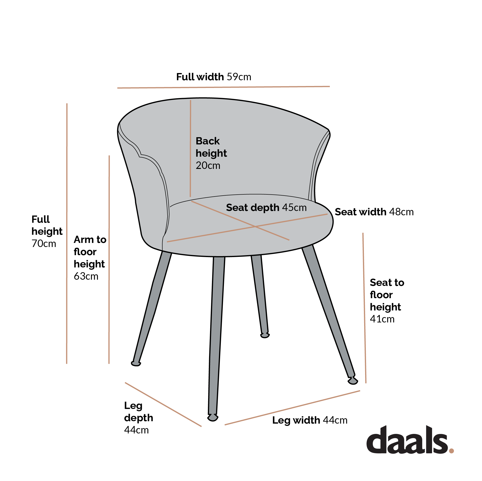 Kylie Set of 2 Orange Velvet Dining Chairs - Image 4
