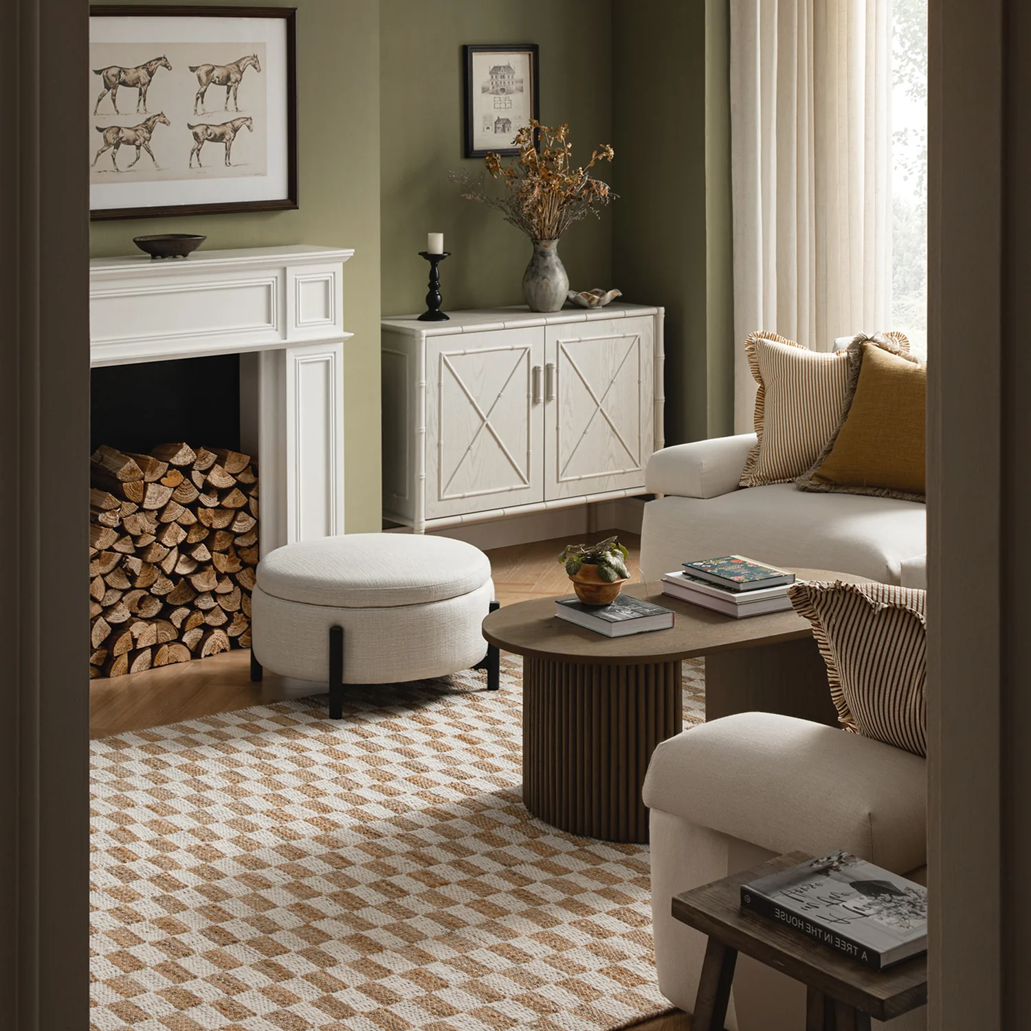 Leonie Check Natural & Ivory White Handwoven Wool & Jute Rug - Image 2