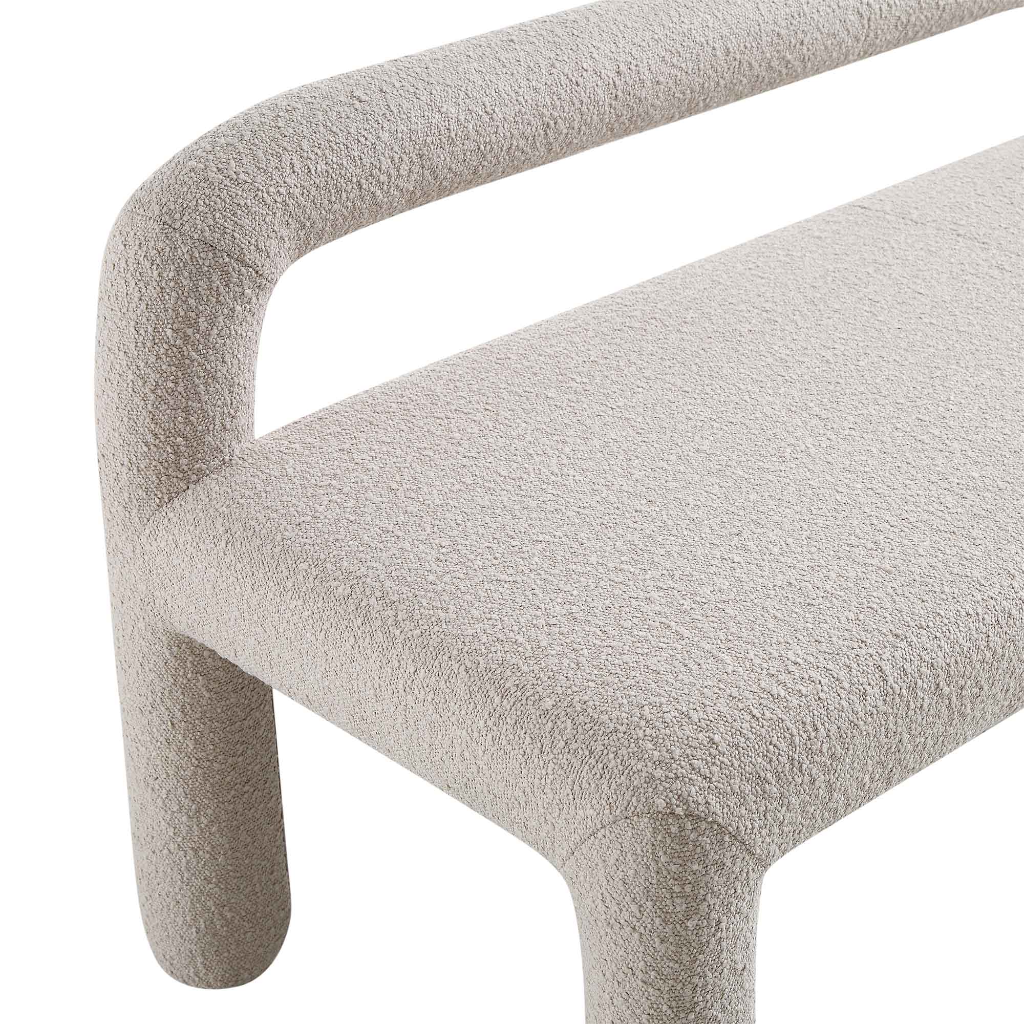 Libby Light Taupe Boucle 3 Seater Dining Bench - Image 9