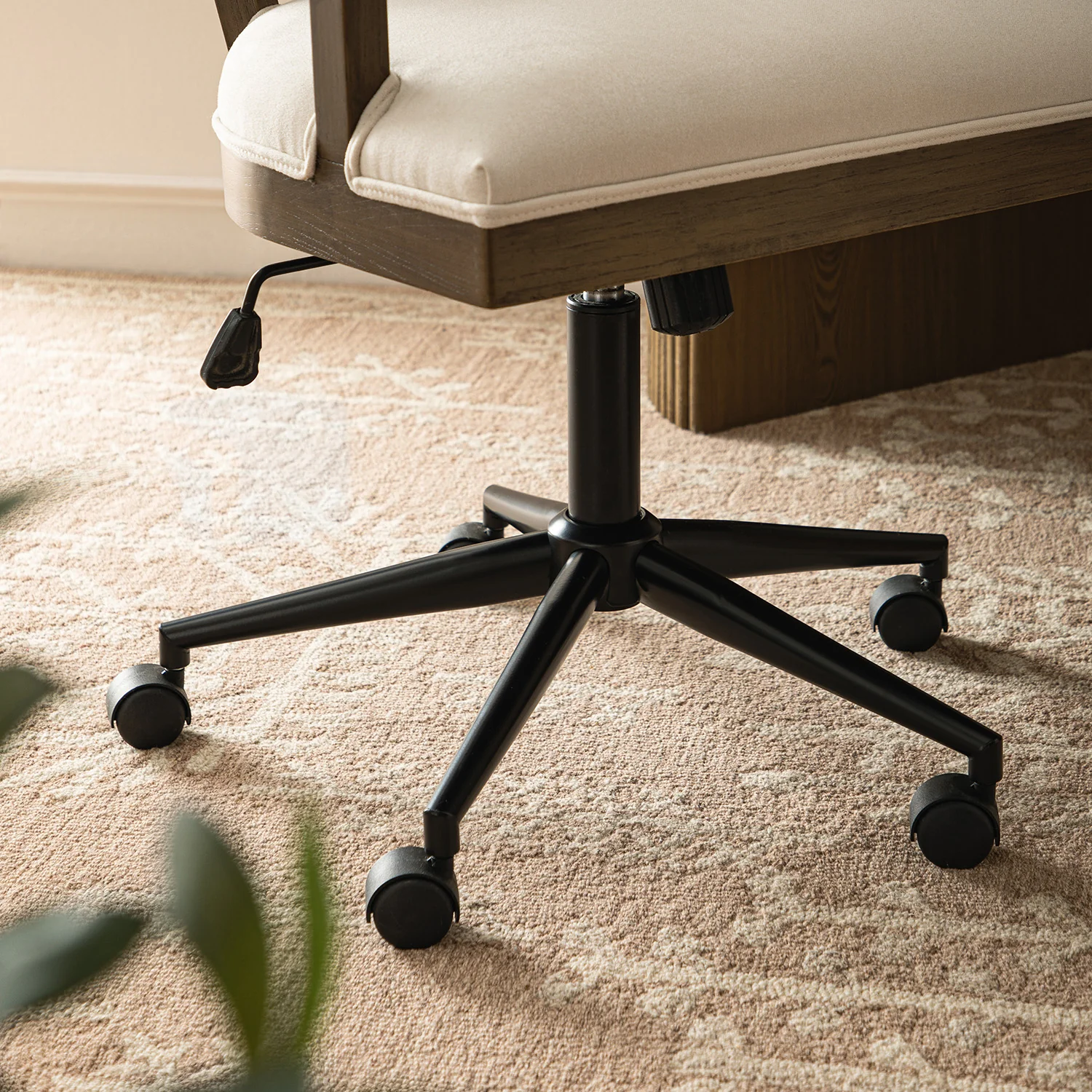 Lucia Natural Cane Swivel Desk Chair, Silver Oak - Image 6