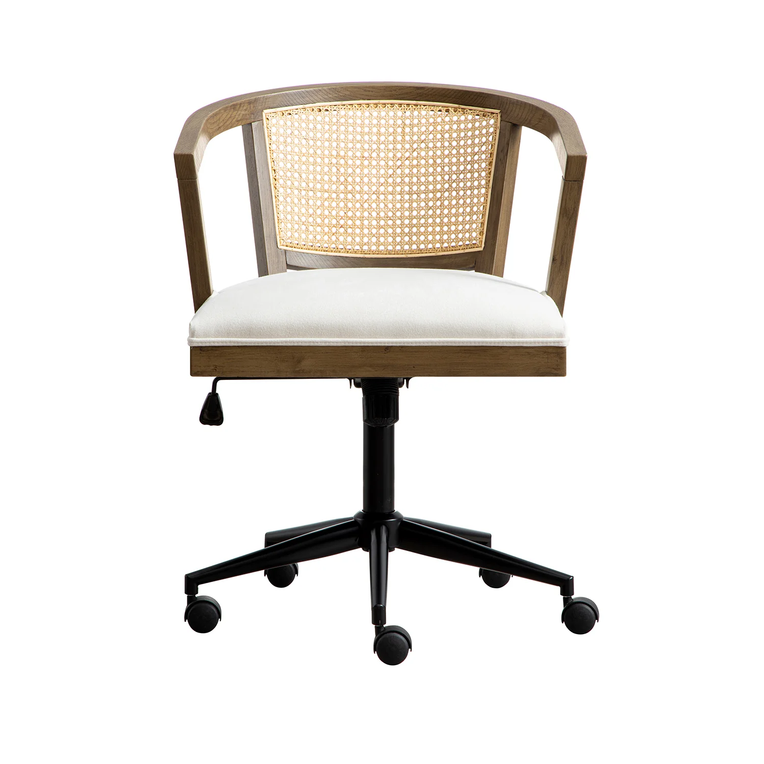 Lucia Natural Cane Swivel Desk Chair, Silver Oak - Image 9