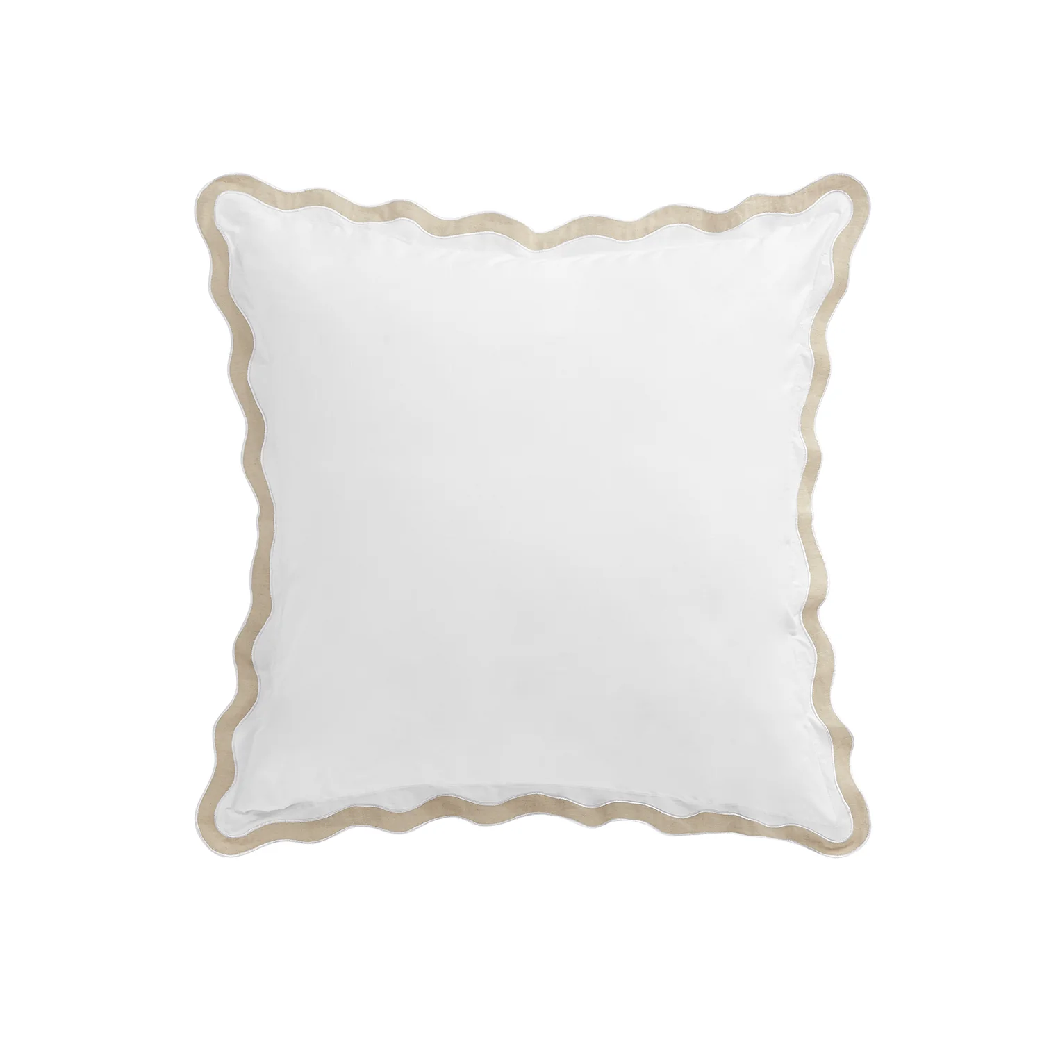 Lucinda Natural Wave 300 Thread Count Cotton Percale Continental Square Pillowcases - Pair