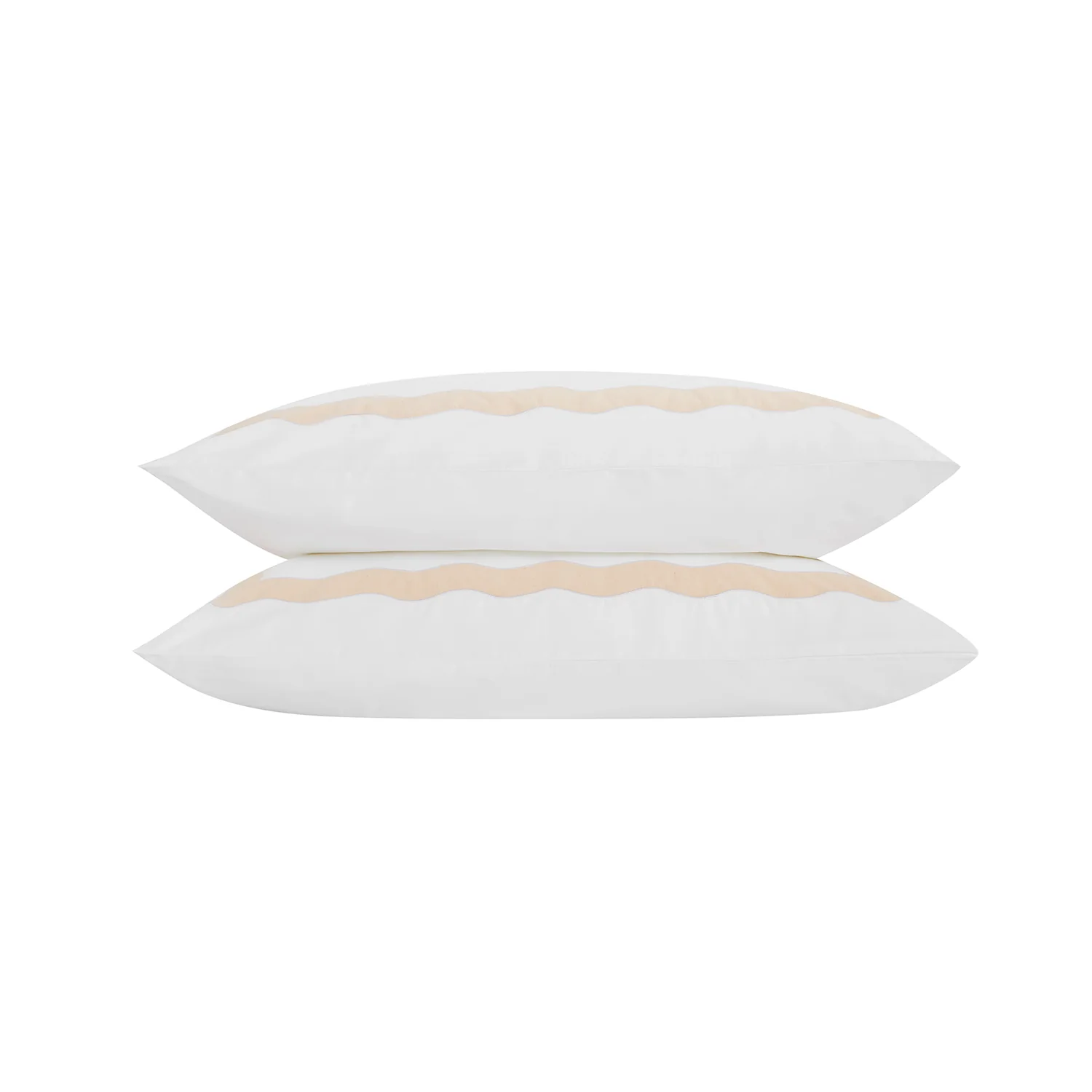 Lucinda Peach Melba Wave 300 Thread Count Cotton Percale Regular Pillowcases - Pair