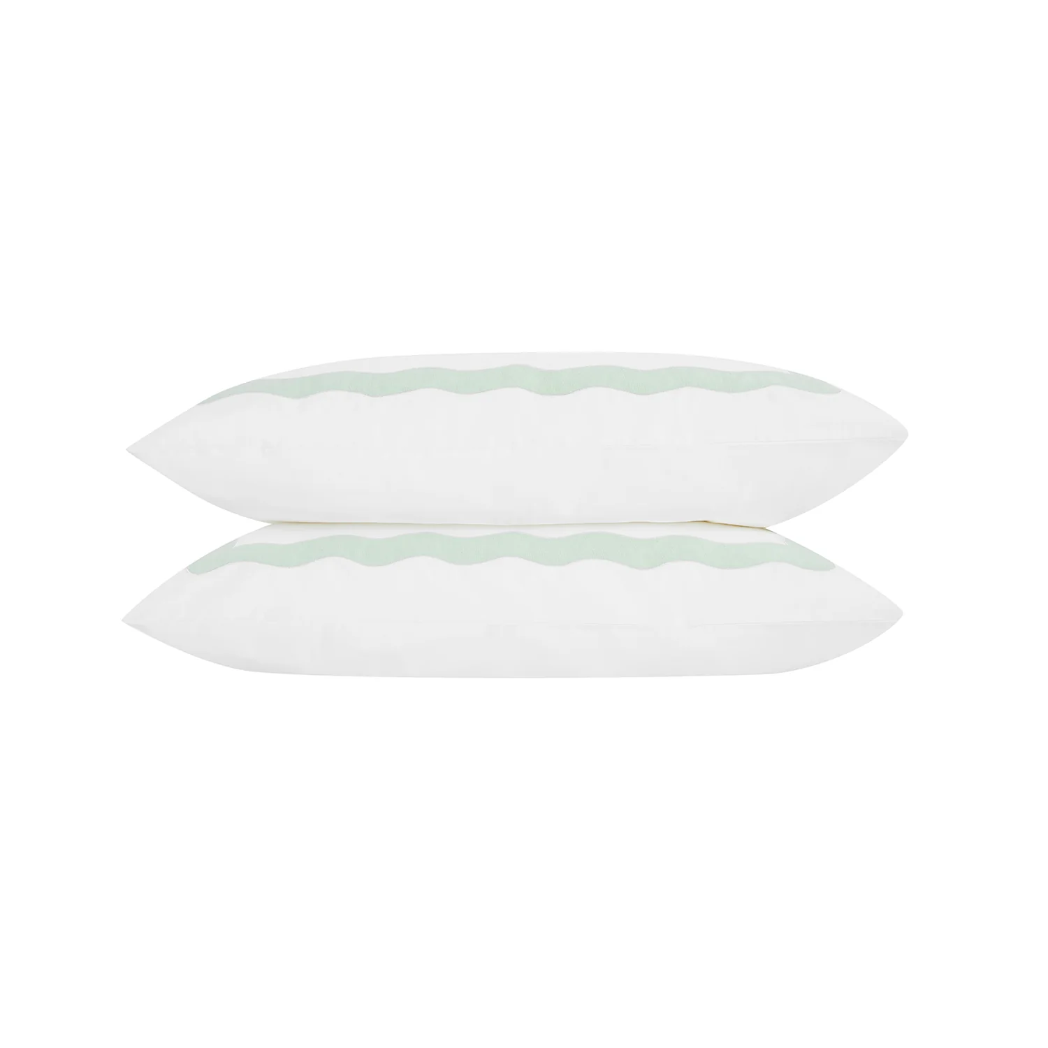 Lucinda Seafoam Green Wave 300 Thread Count Cotton Percale Regular Pillowcases - Pair
