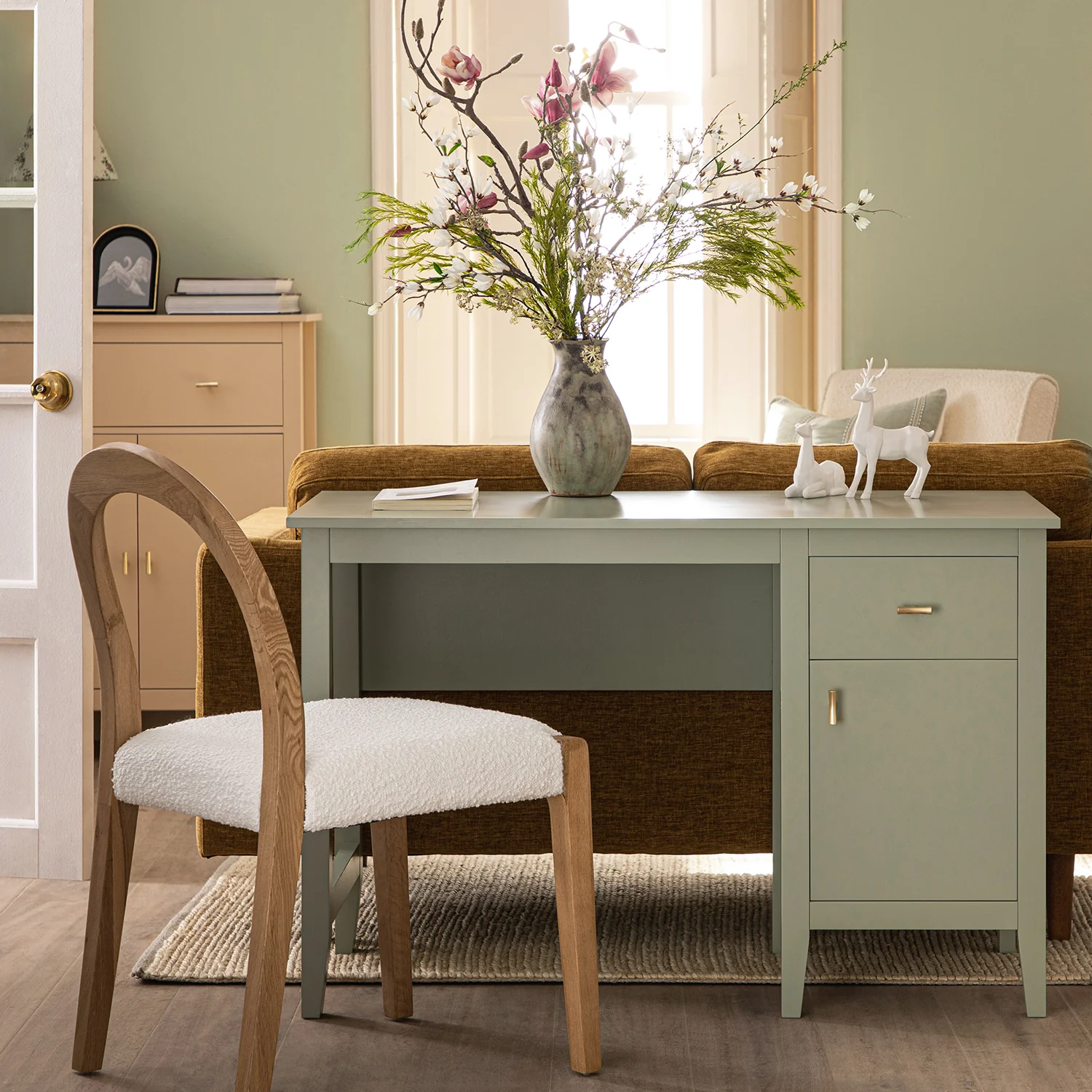 Lumi Dining Chair, Ecru Boucle | Natural Oak Frame - Image 4