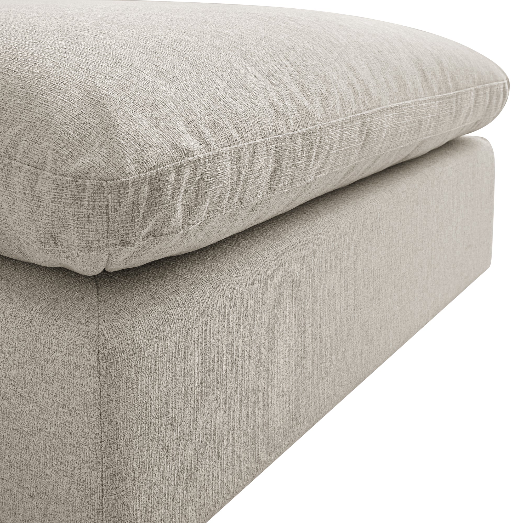 Lutyens Oatmeal Weave Fabric Modular Sofa, 2-Piece Chaise - Image 10