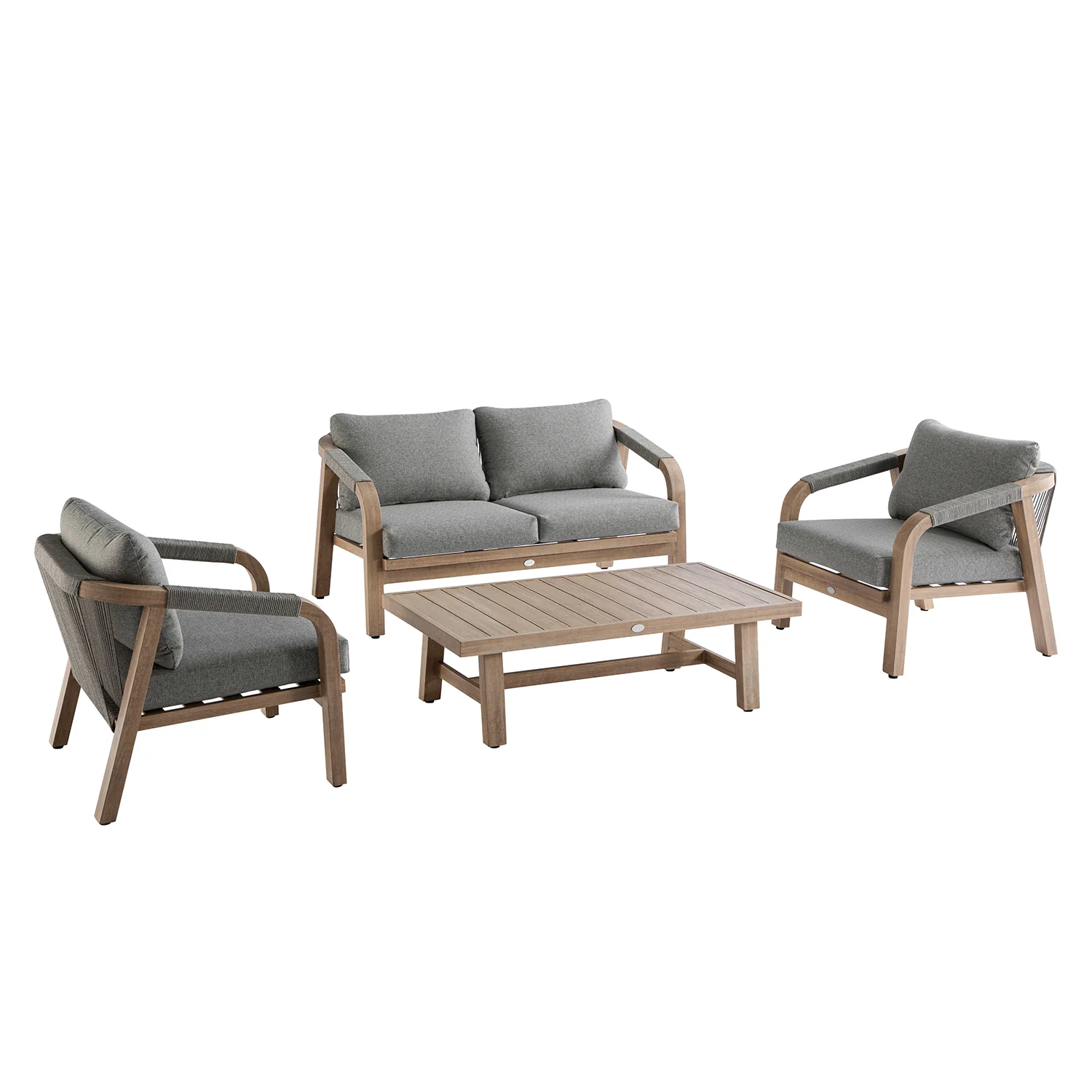 Manresa Rope 5-Seater Sofa Set, Natural and Grey - Image 2