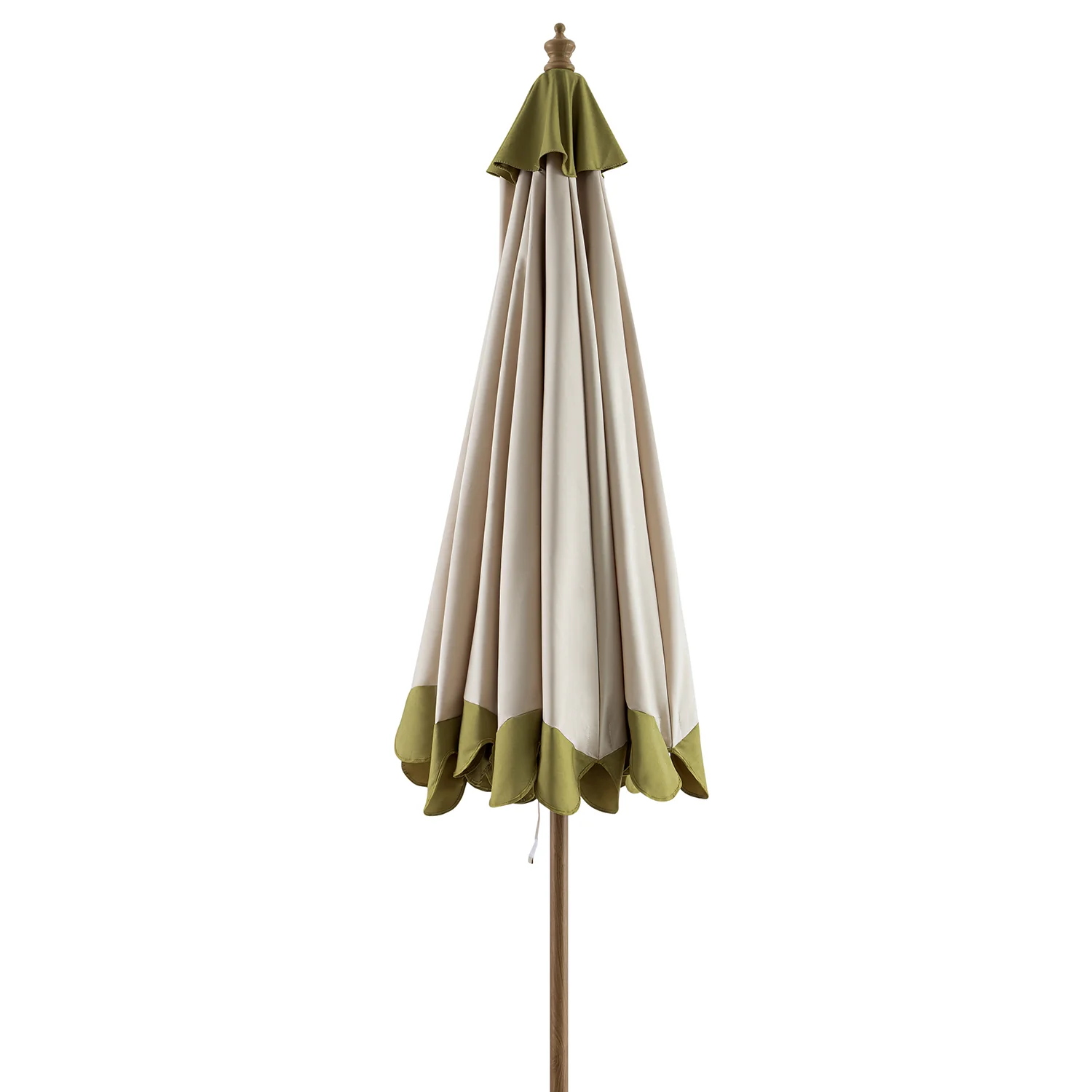 Margaux Scalloped Garden Tilt Parasol, Fig Leaf and Beige - Image 4