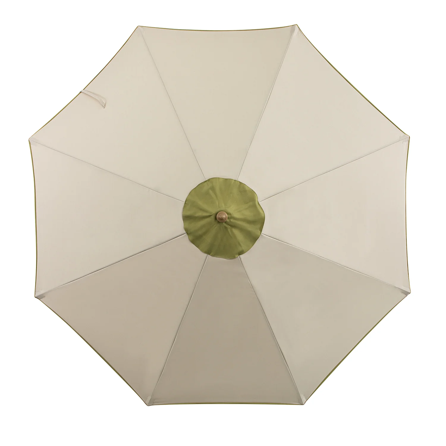 Margaux Scalloped Garden Tilt Parasol, Fig Leaf and Beige - Image 5