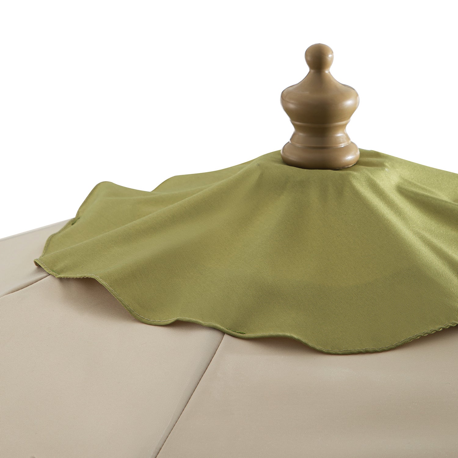 Margaux Scalloped Garden Tilt Parasol, Fig Leaf and Beige - Image 7