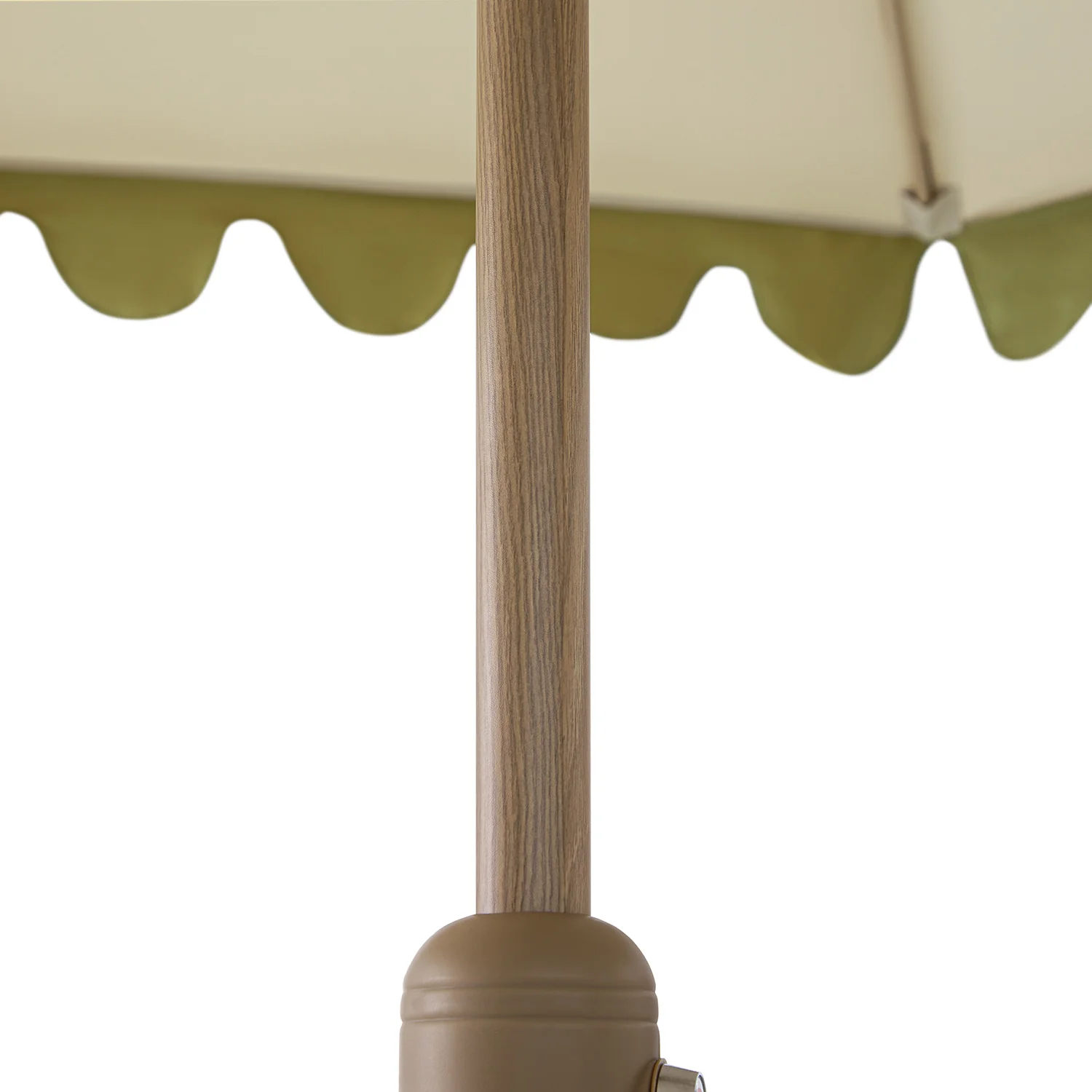 Margaux Scalloped Garden Tilt Parasol, Fig Leaf and Beige - Image 8