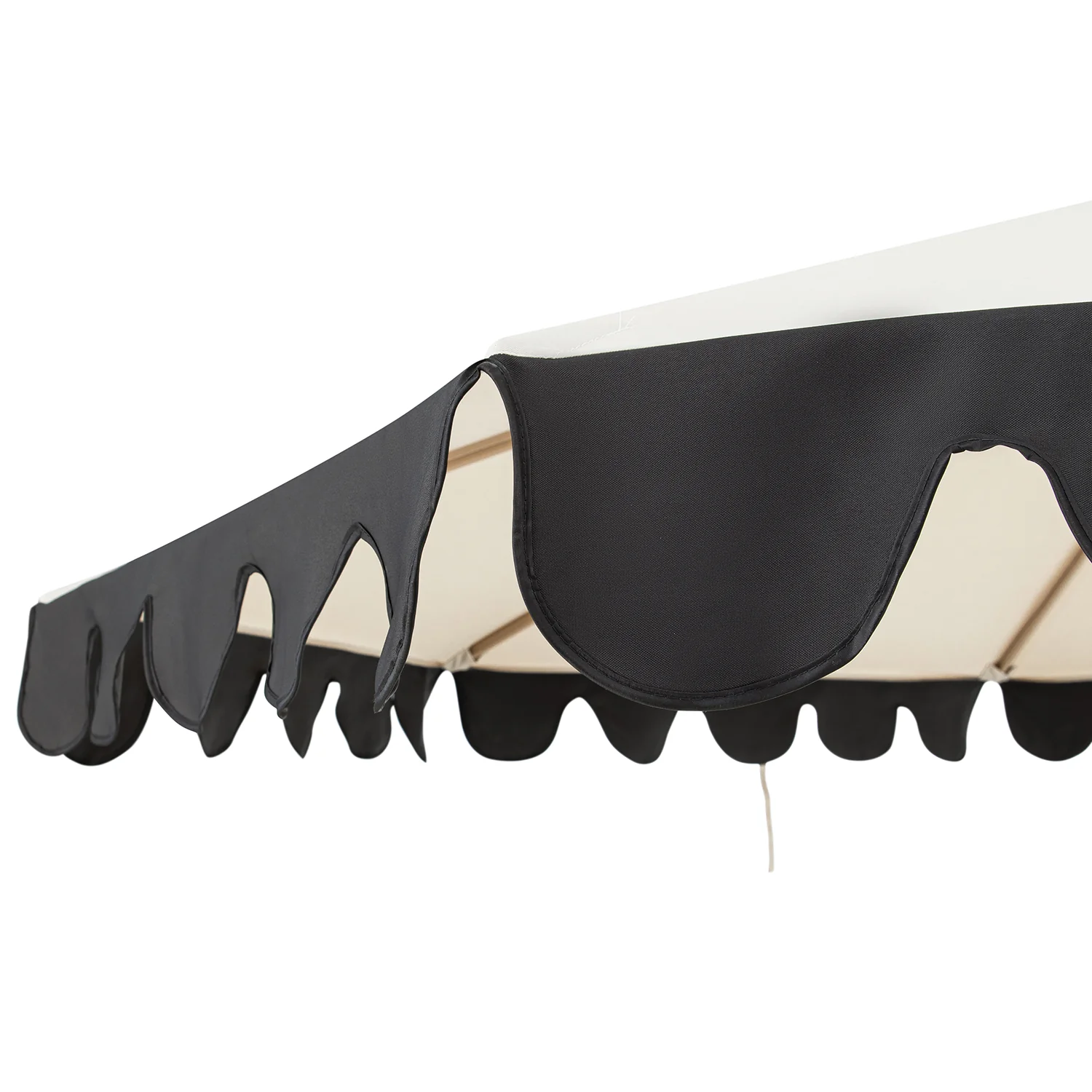 Margaux Scalloped Garden Tilt Parasol, Licorice and Beige - Image 6