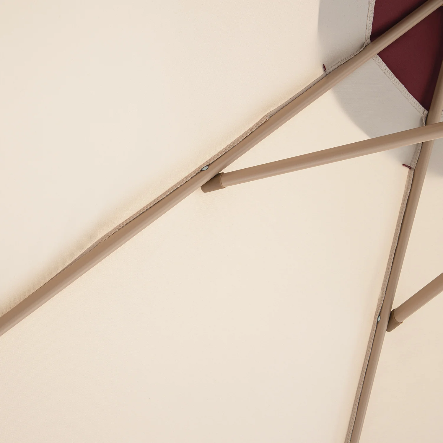 Margaux Scalloped Garden Tilt Parasol, Redcurrant and Beige - Image 10